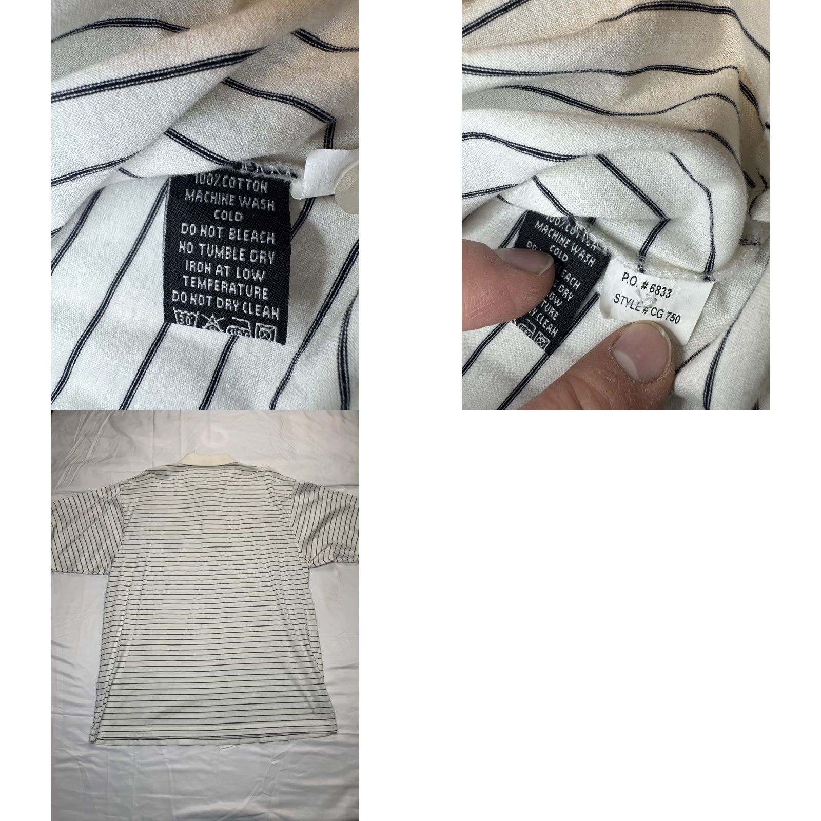 Vintage VINTAGE Cutting Green Old Course St Andrews Polo Shirt XL Regular Men White Black Striped Short Sleeve Cotton Polo Mens Size US XL / EU 56 / 4 - 8 Thumbnail