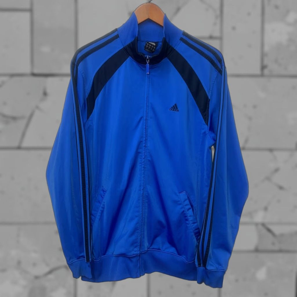 Adidas Adidas Jacket Mens M Full Zip Striped Track Blue Size US M / EU 48-50 / 2 - 1 Thumbnail