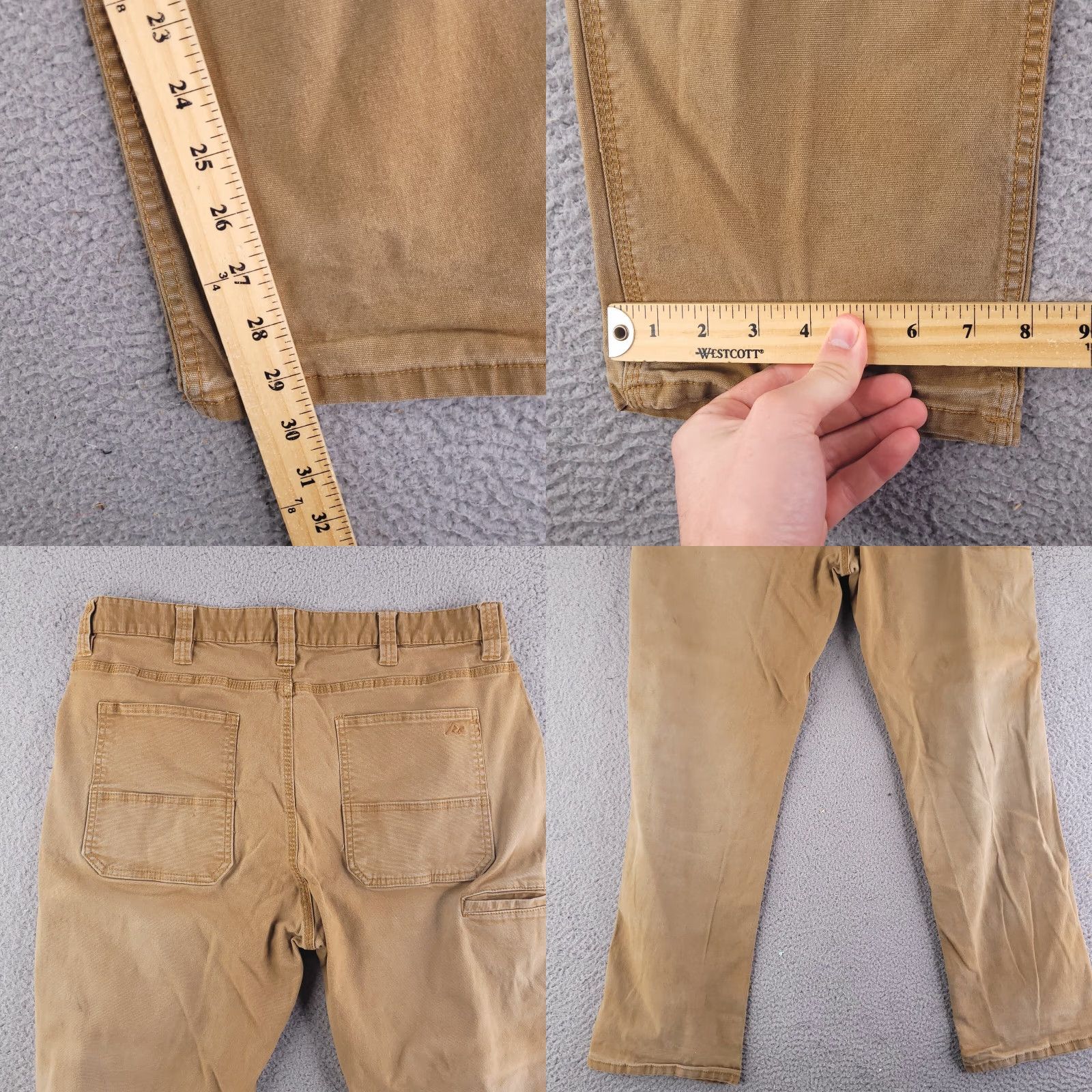 Vintage Ridgecut Toughwear Pants Mens 36x30 Brown Canvas Work Distressed Straight Cotton Size US 36 / EU 52 - 8 Thumbnail