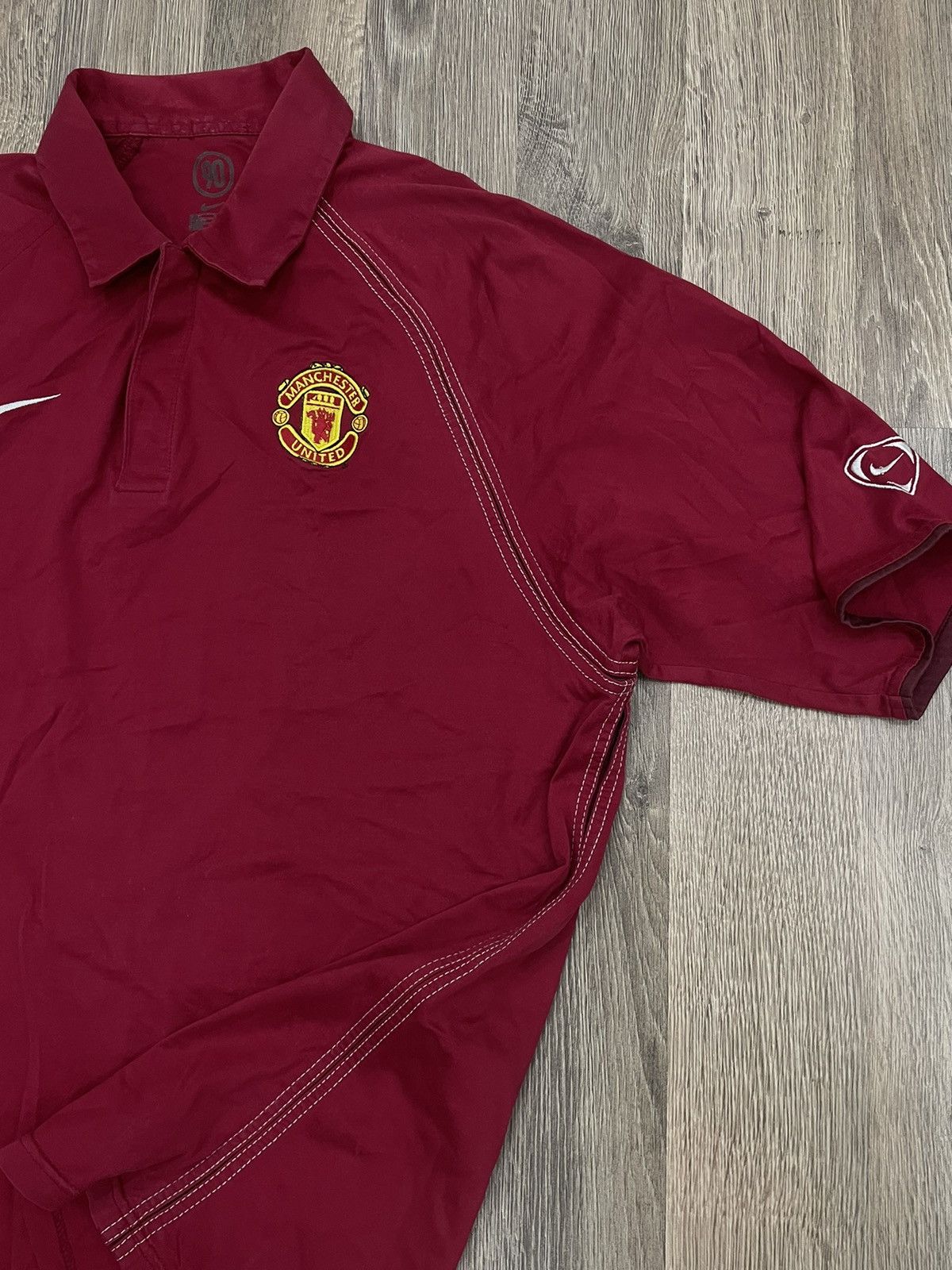 Nike × Vintage Vintage Nike Total 90 FC Manchester United Polos Tee Shirt Size US L / EU 52-54 / 3 - 9 Thumbnail