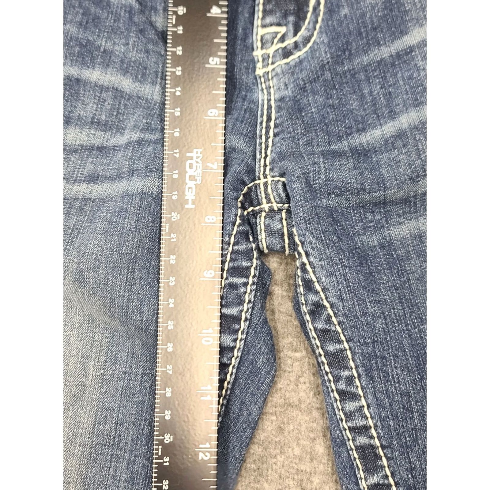 Miss Me Miss Me Jeans Relaxed Bootcut 26x33 Denim Blue Heavy Stitch 5-Pocket Embroidered Rhinestone Womens Jeans Size 26" / US 2 / IT 38 - 5 Thumbnail