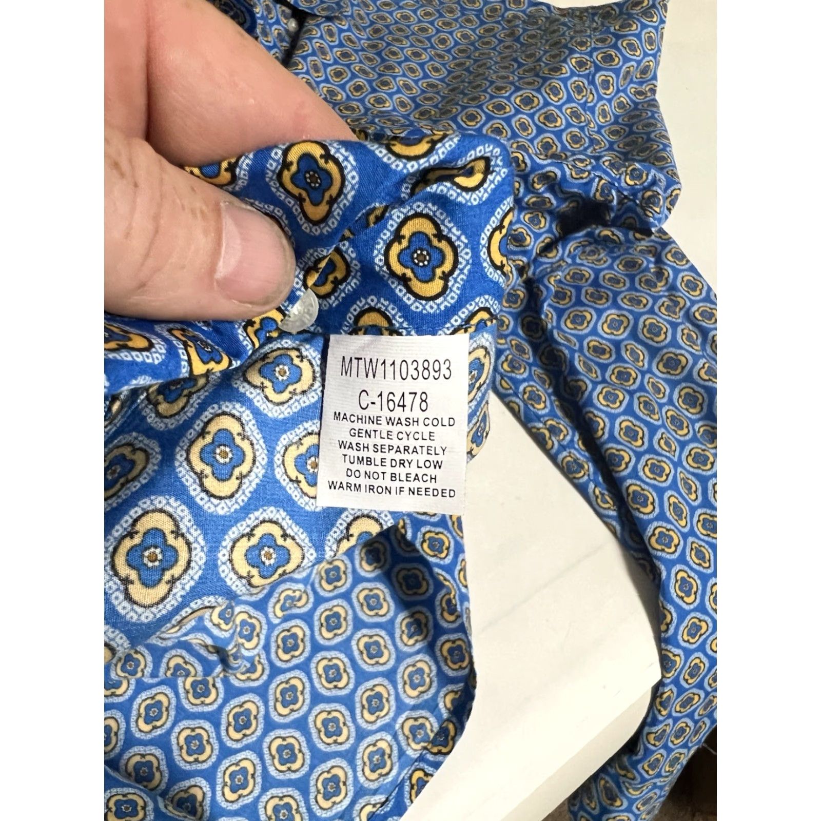 Vintage Cinch Shirt Mens M Blue Medallion Print Button-Down Long Sleeve Western Casual Workwear Geometric Embroidered Pocket Casual Wear Mens M Size US M / EU 48-50 / 2 - 5 Thumbnail