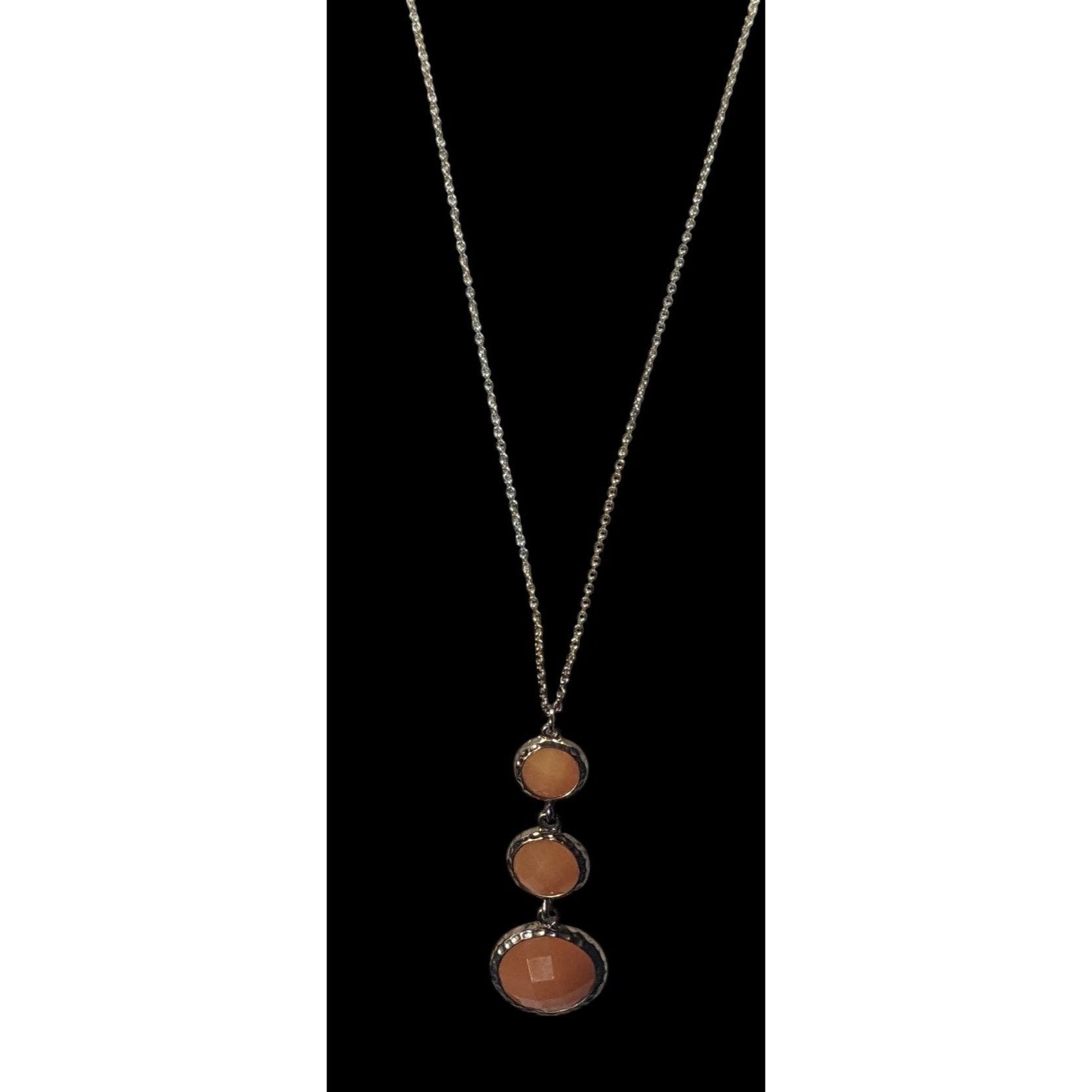 Other Funky Orange And Gold Tone Gemmed Graduated Pendant Necklace Size ONE SIZE - 5 Thumbnail