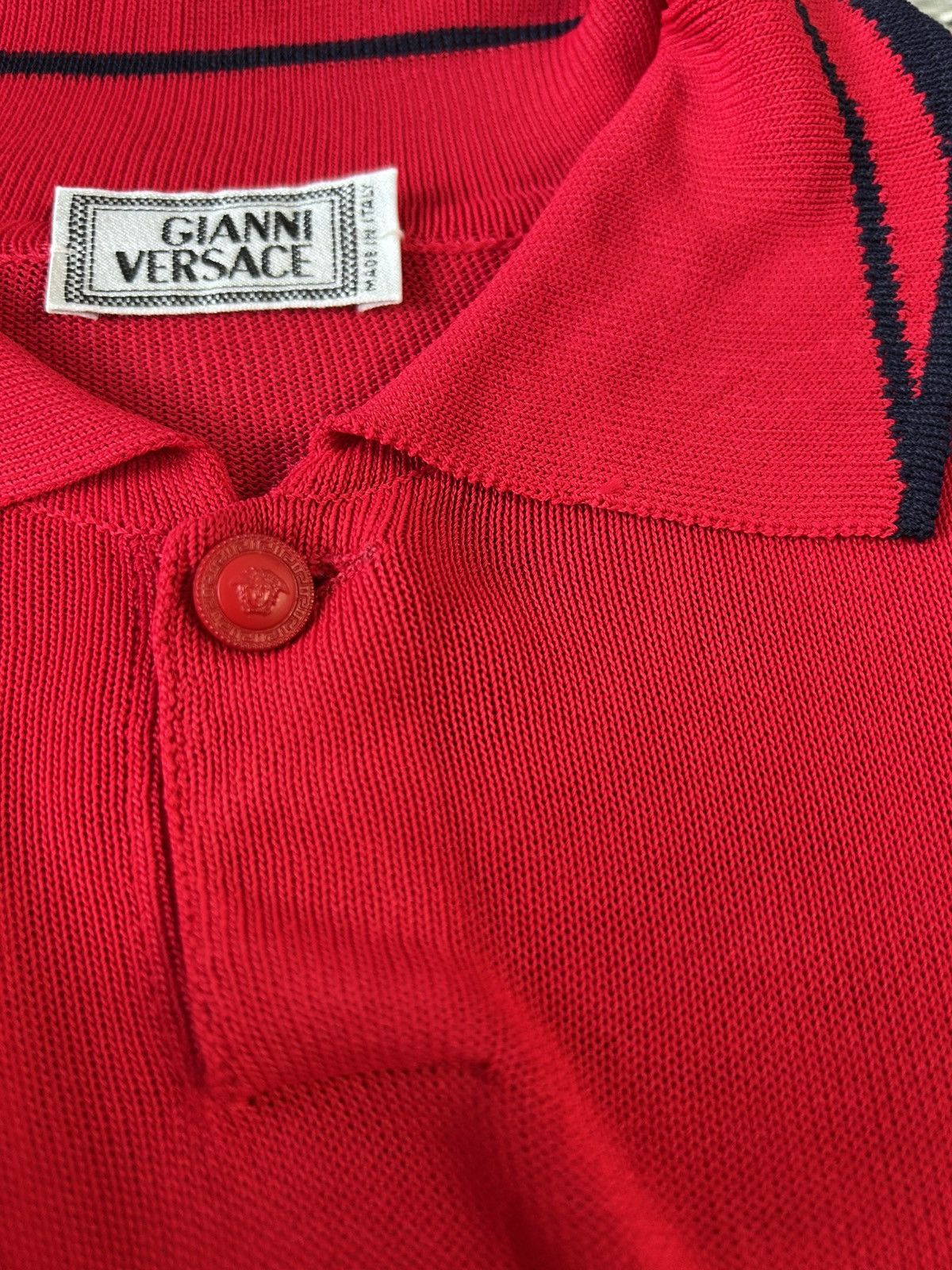 Versace × Vintage Gianni Versace mesh polo t-shirt red vintage Size US M / EU 48-50 / 2 - 3 Thumbnail