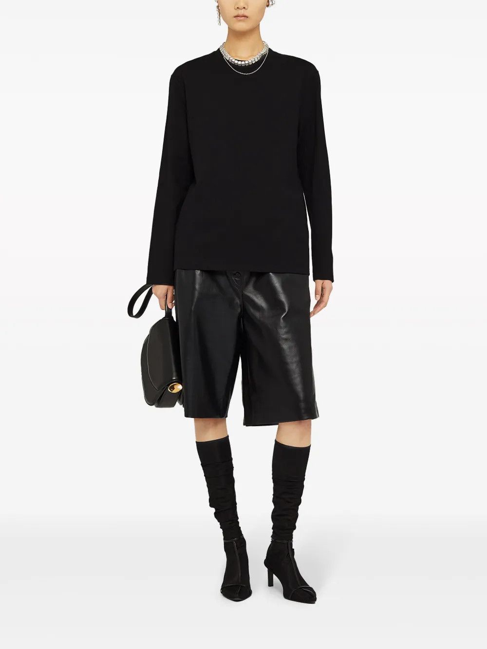 Jil Sander o1mt1gz0625 Long Sleeve T-Shirt in Black Size XL / US 12-14 / IT 48-50 - 3 Thumbnail