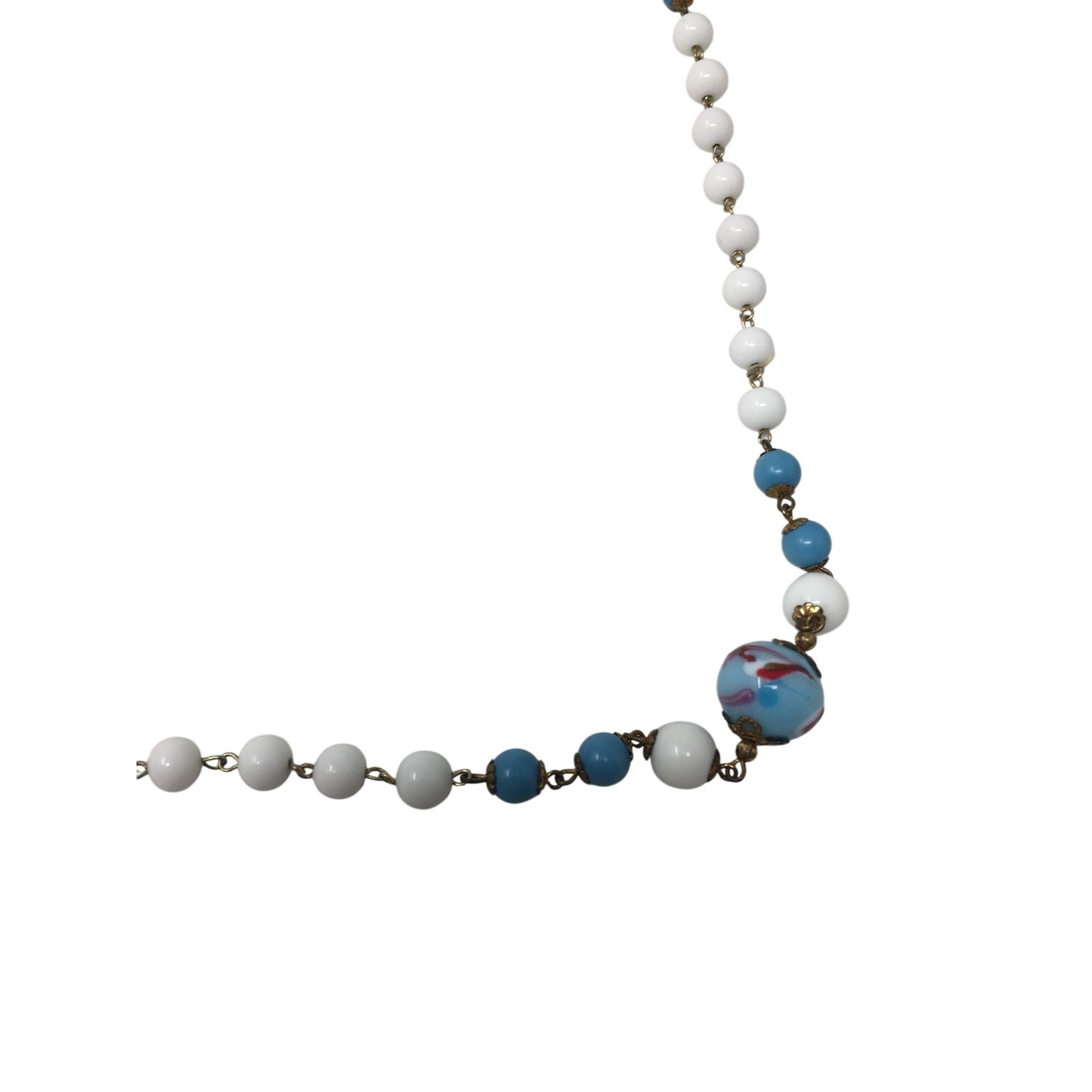 Other Women's Blue and White Beaded Necklace and Extra Beads/Piece Size ONE SIZE - 2 Thumbnail