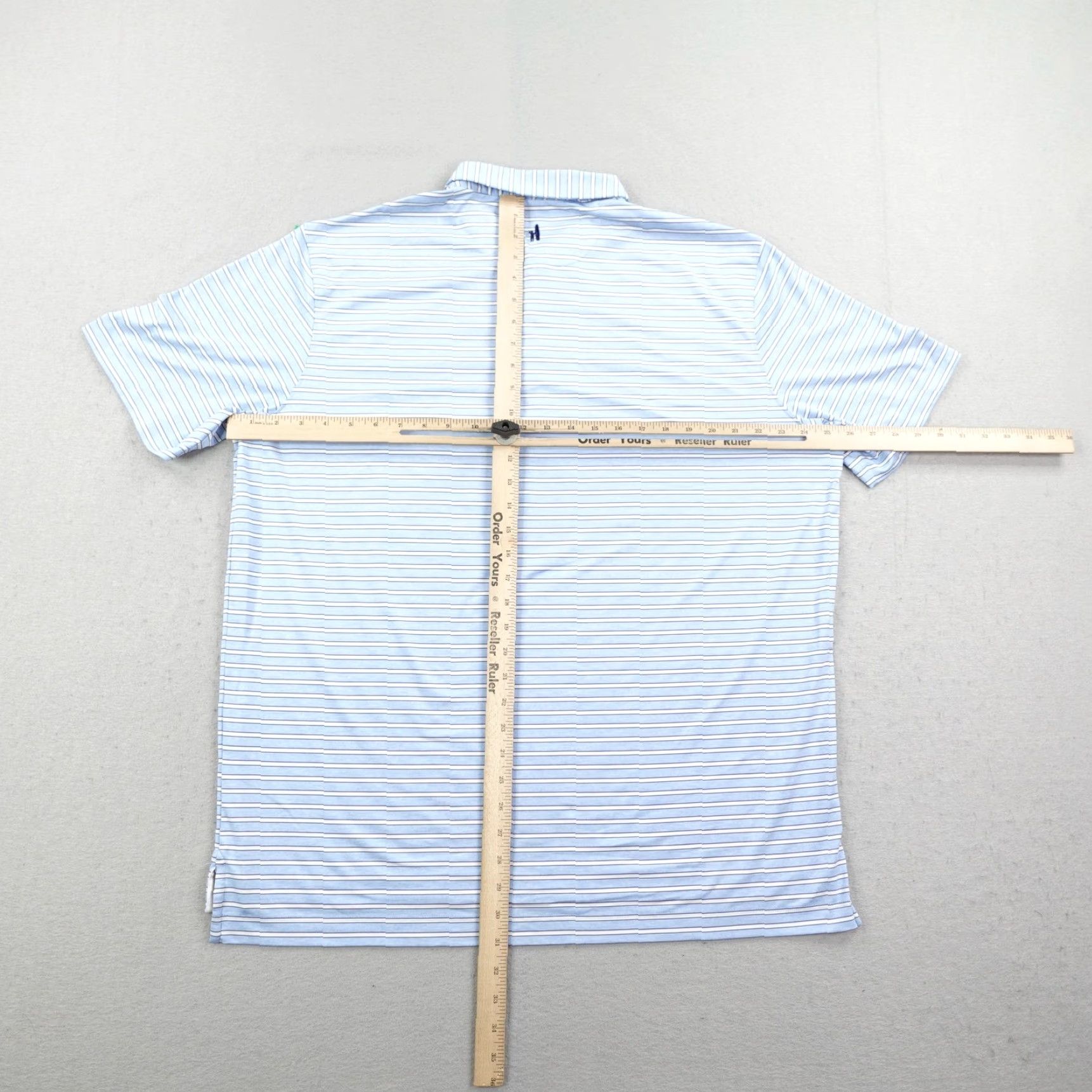 johnnie-O johnnie-O Polo Shirt Men XL Blue Stripe Golf UPF 50 Forest Highlands Performance Size US XL / EU 56 / 4 - 5 Thumbnail