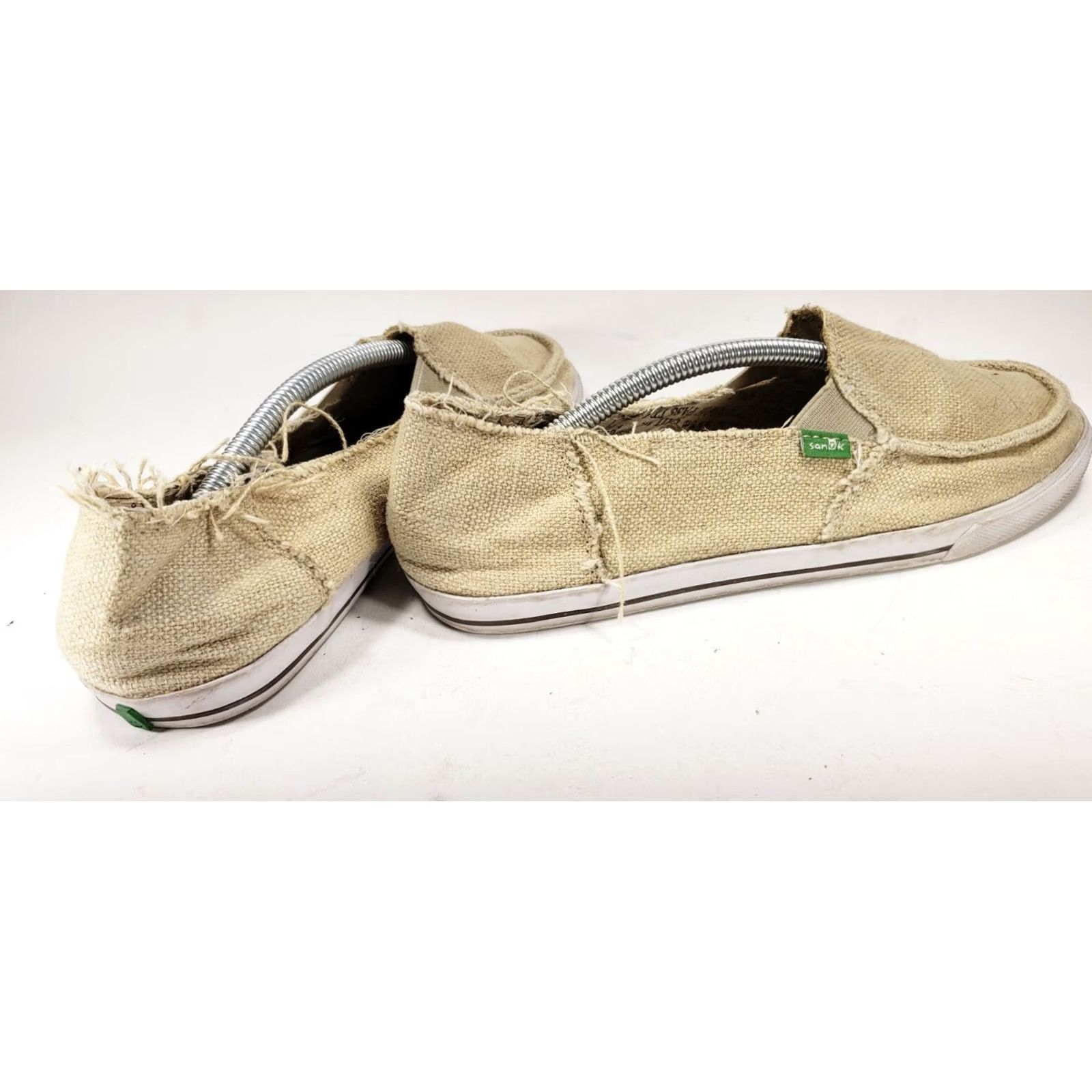 Sanuk Sanuk Sidewalk Surfer Womens Comfort Lifestyle Loafers Size 10M Tan Burlap Size US 9 / IT 39 - 6 Thumbnail