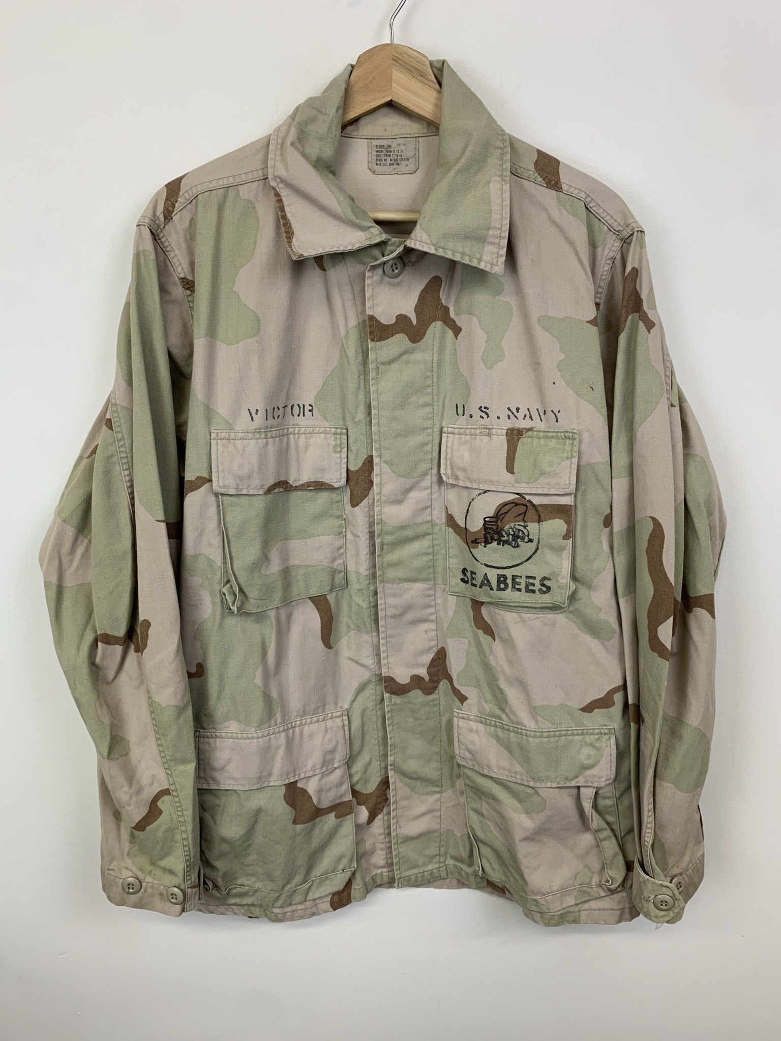 Other Vintage 1990s Desert Camo Sea Bees US Navy Military Jacket Size Medium Long Size US M / EU 48-50 / 2 - 1 Thumbnail