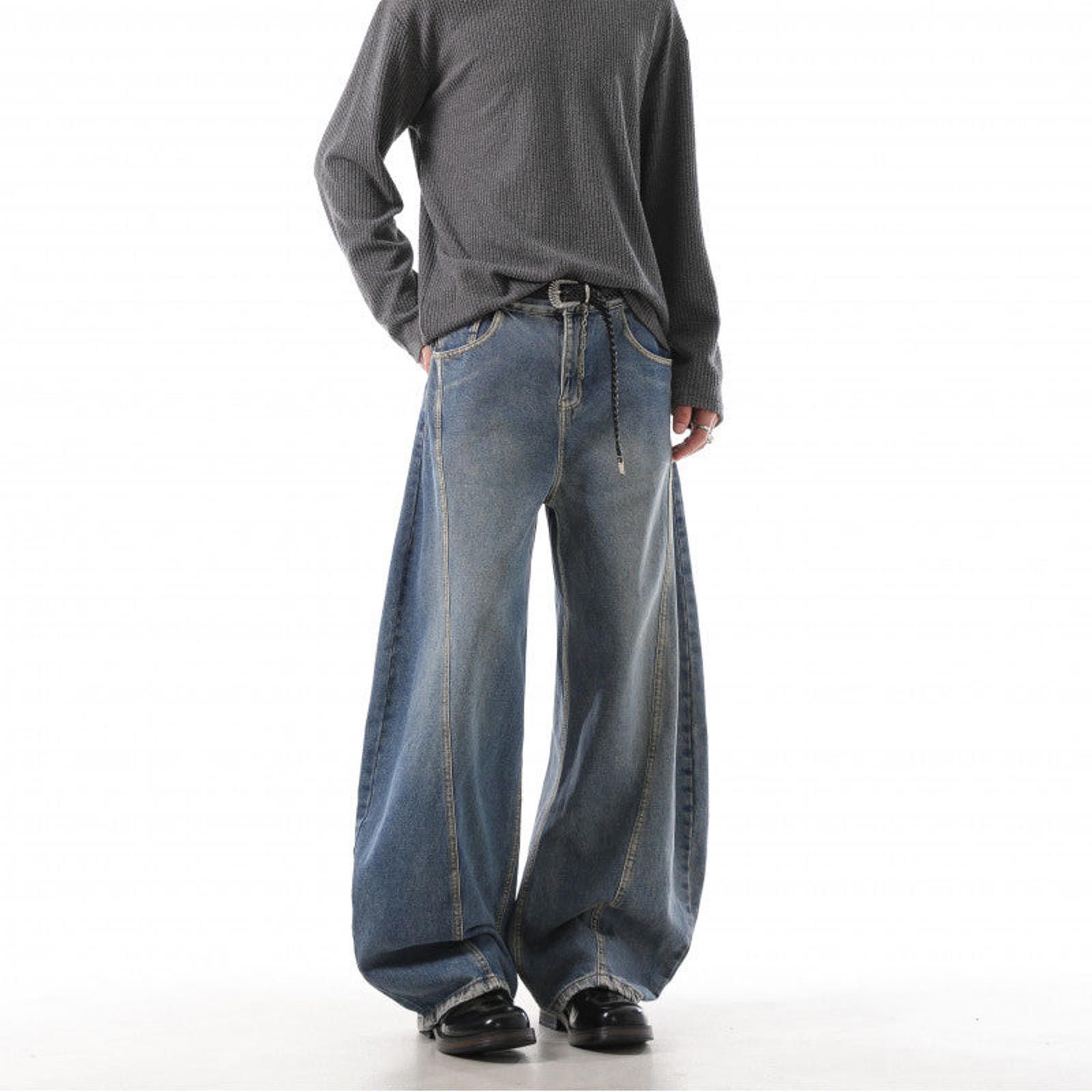 Japanese Brand Wide Leg Denim Jeans, Loose Fit Baggy Jeans Size US 32 / EU 48 - 1 Thumbnail