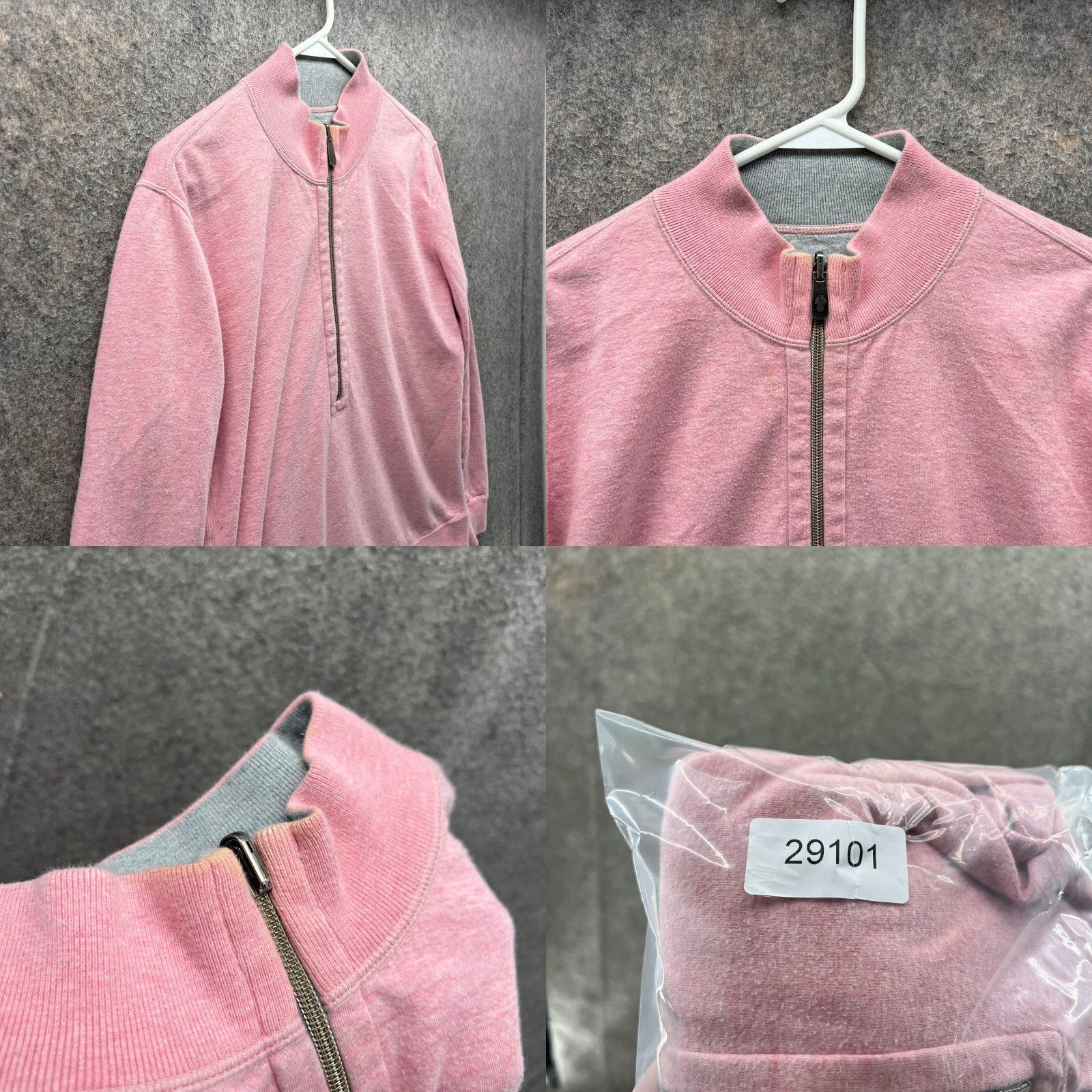 Tommy Bahama VINTAGE Tommy Bahama Sweater Womens Large Pullover Fleece Reversible 1/2 Zip Pink Grey Logo Pattern USA Size L / US 10 / IT 46 - 8 Thumbnail