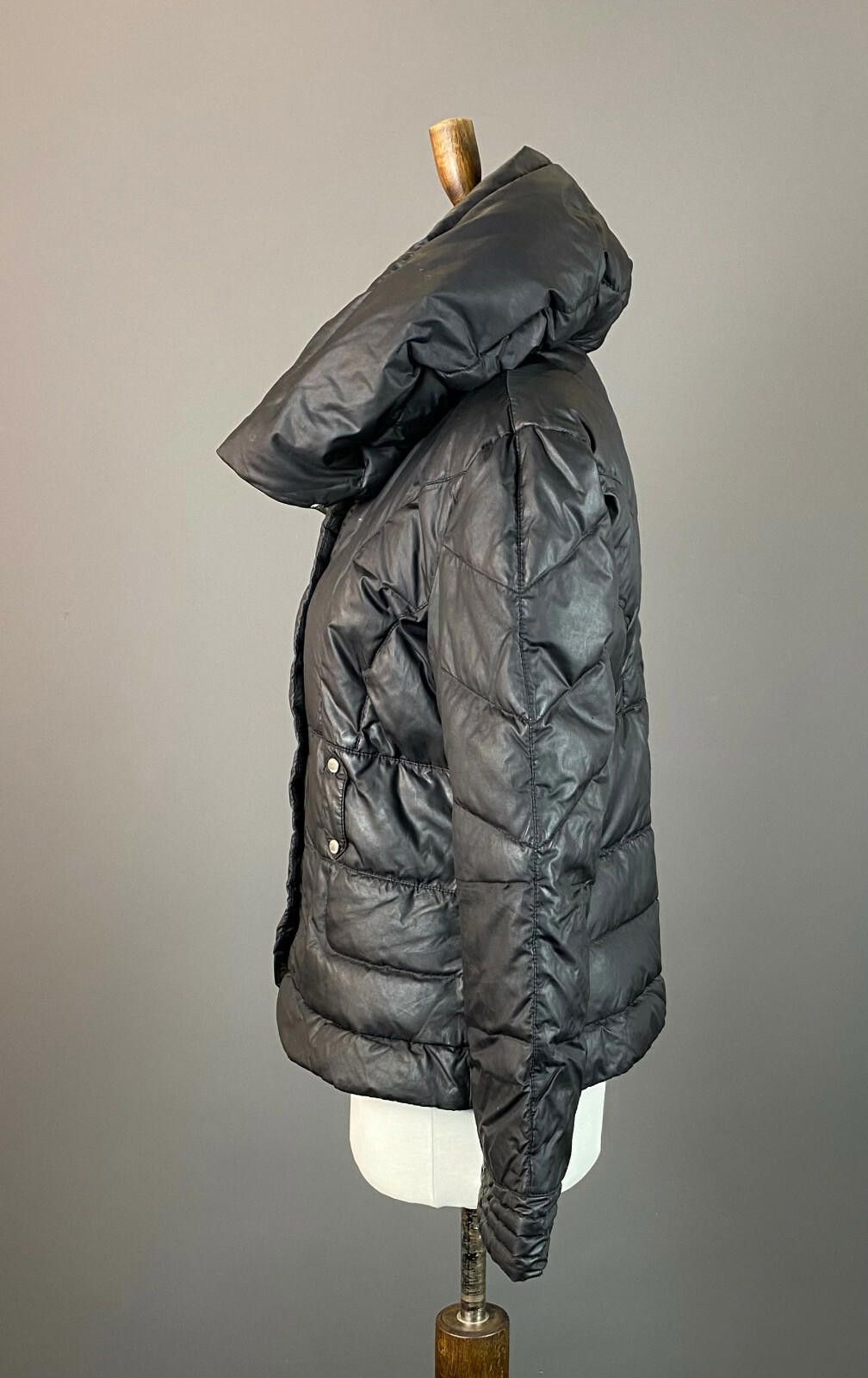 Designer Karem Millen Black Button Down Quilted Puffer Jacket Size 10 Size L / US 10 / IT 46 - 3 Thumbnail