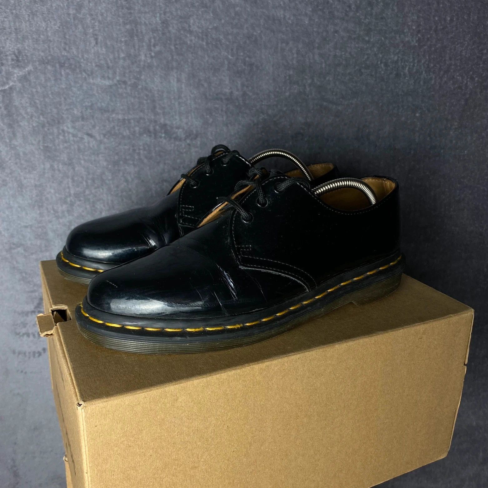 Dr Martens loafers black polished smooth leather