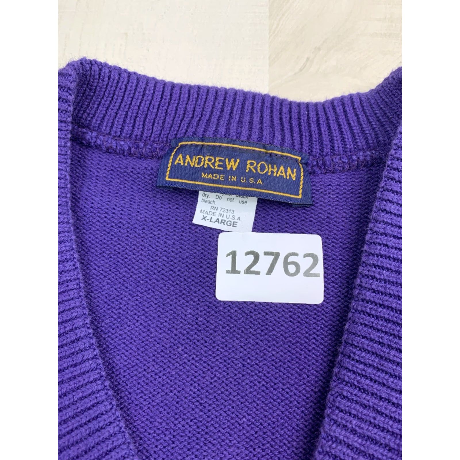 Vintage VINTAGE Andrew Rohan Northwestern Wildcats V Neck Sweater XL Mens Purple 90s USA Embroidered Logo Size US XL / EU 56 / 4 - 6 Thumbnail