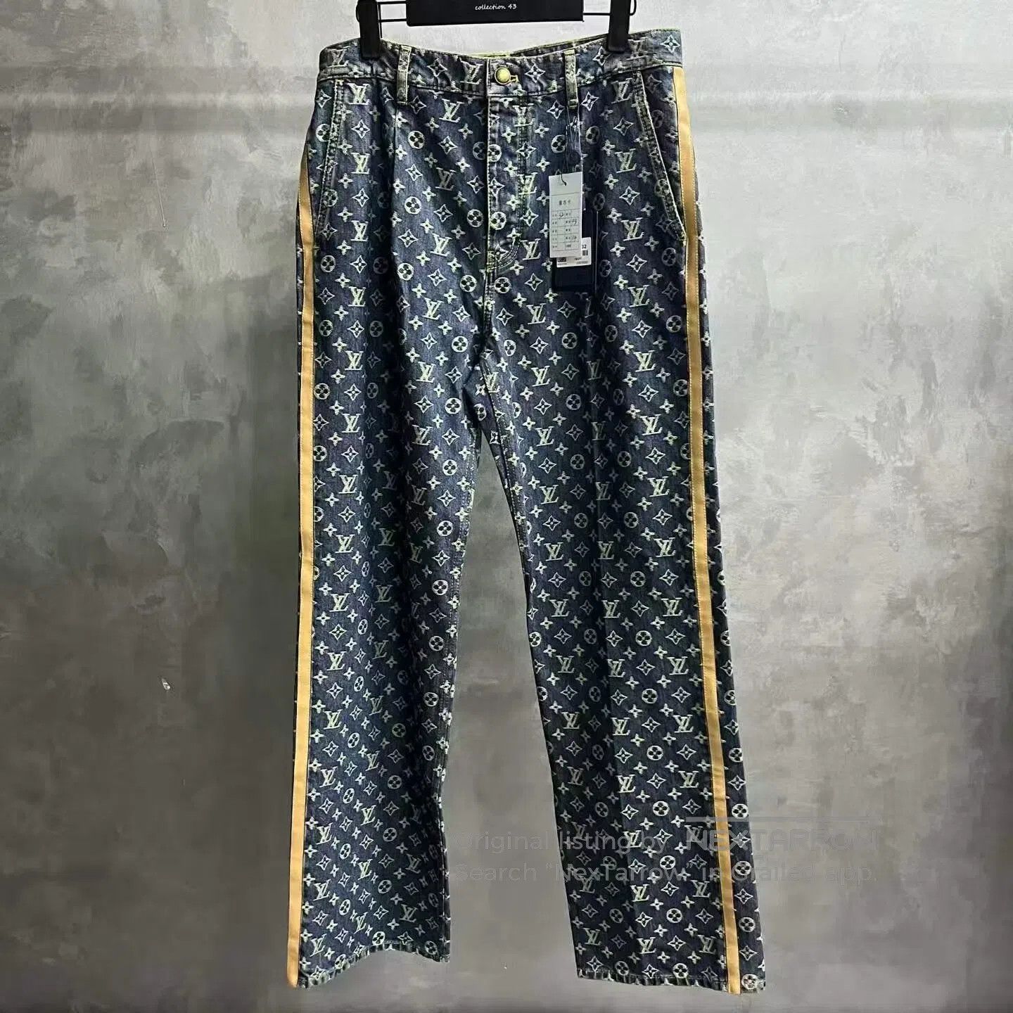 Louis Vuitton Louis Vuitton Blue pure cotton pleated full-print jeans| Size US 32 / EU 48 - 1 Thumbnail