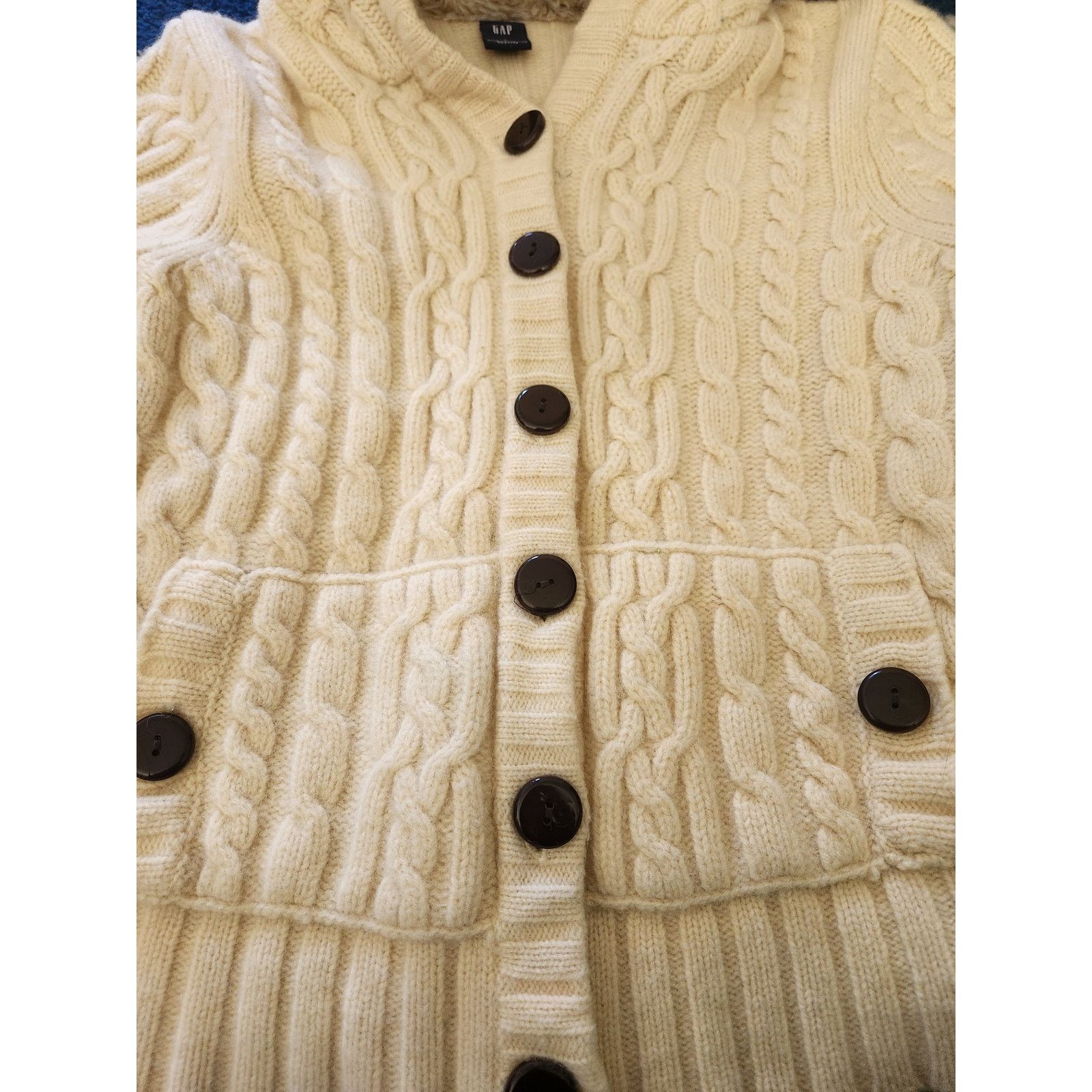 Gap Gap Y2k Inspired Lamb's Wool Button Up Sweater-Lg Size L / US 10 / IT 46 - 3 Thumbnail