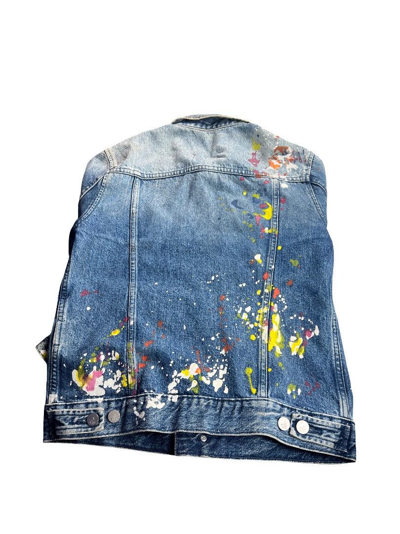 Calvin Klein Calvin Klein Jeans Paint Splatter Denim Jacket (Medium) New Size US M / EU 48-50 / 2 - 3 Thumbnail