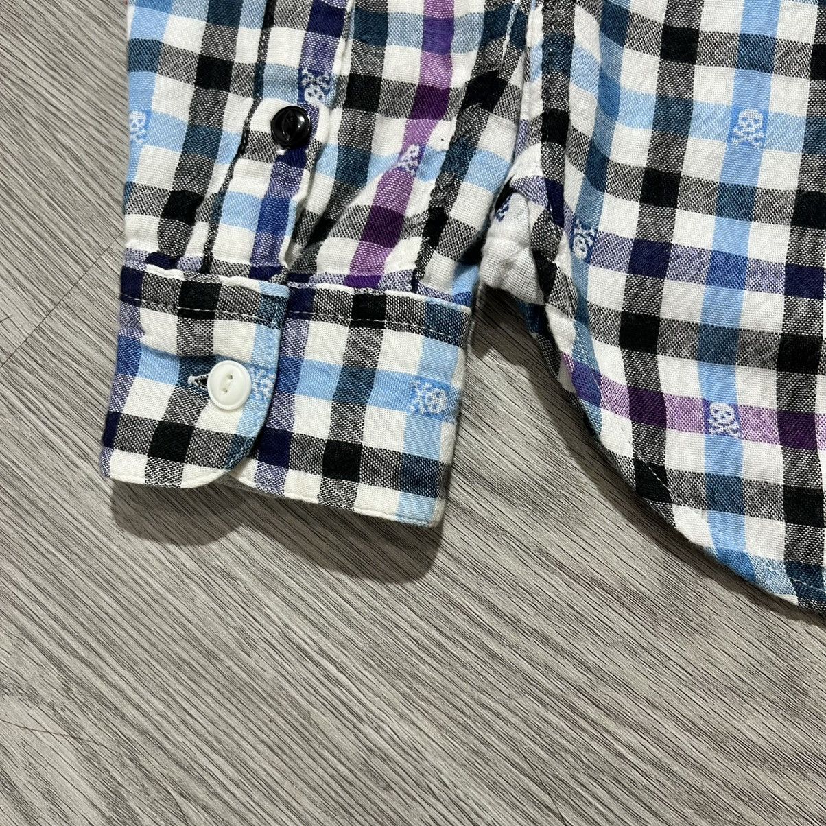 Beams Plus 2000s Beams Heart Skull Punk Logo Aop Plaid Shirt Button Up Size US S / EU 44-46 / 1 - 15 Thumbnail