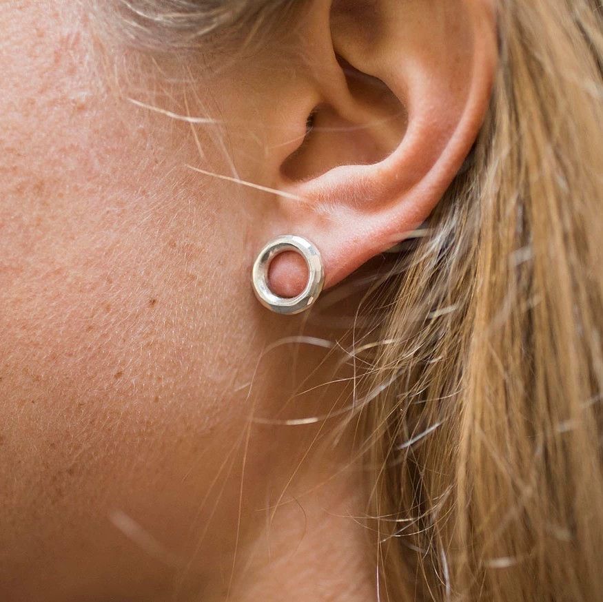 Werkstatt Munchen Werkstatt Munchen M4555 Hammered Ring 925 Earrings Size ONE SIZE - 3 Thumbnail