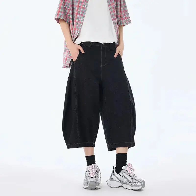 Japanese Brand Retro sports and casual wide leg denim shorts Size US 32 / EU 48 - 1 Thumbnail