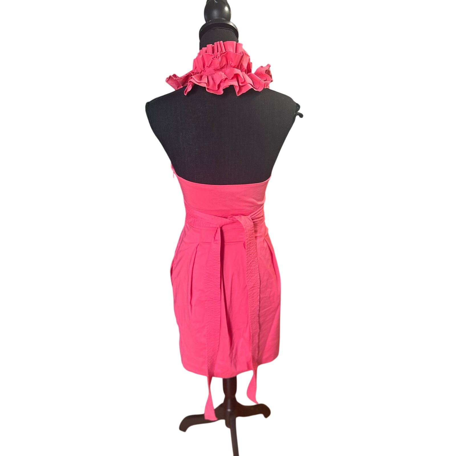 Bcbgmaxazria Bcbgmaxazria Geranium Woven Cotton Halter Dress Size XS / US 0-2 / IT 36-38 - 8 Thumbnail