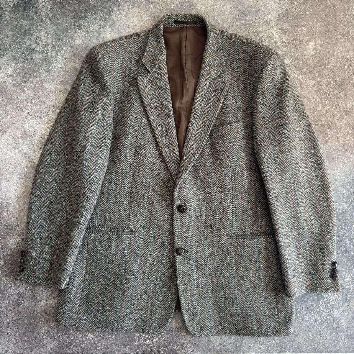 Harris Tweed × Vintage Harris Tweed Vintage Retro Wool Coat Size US L / EU 52-54 / 3 - 4 Thumbnail