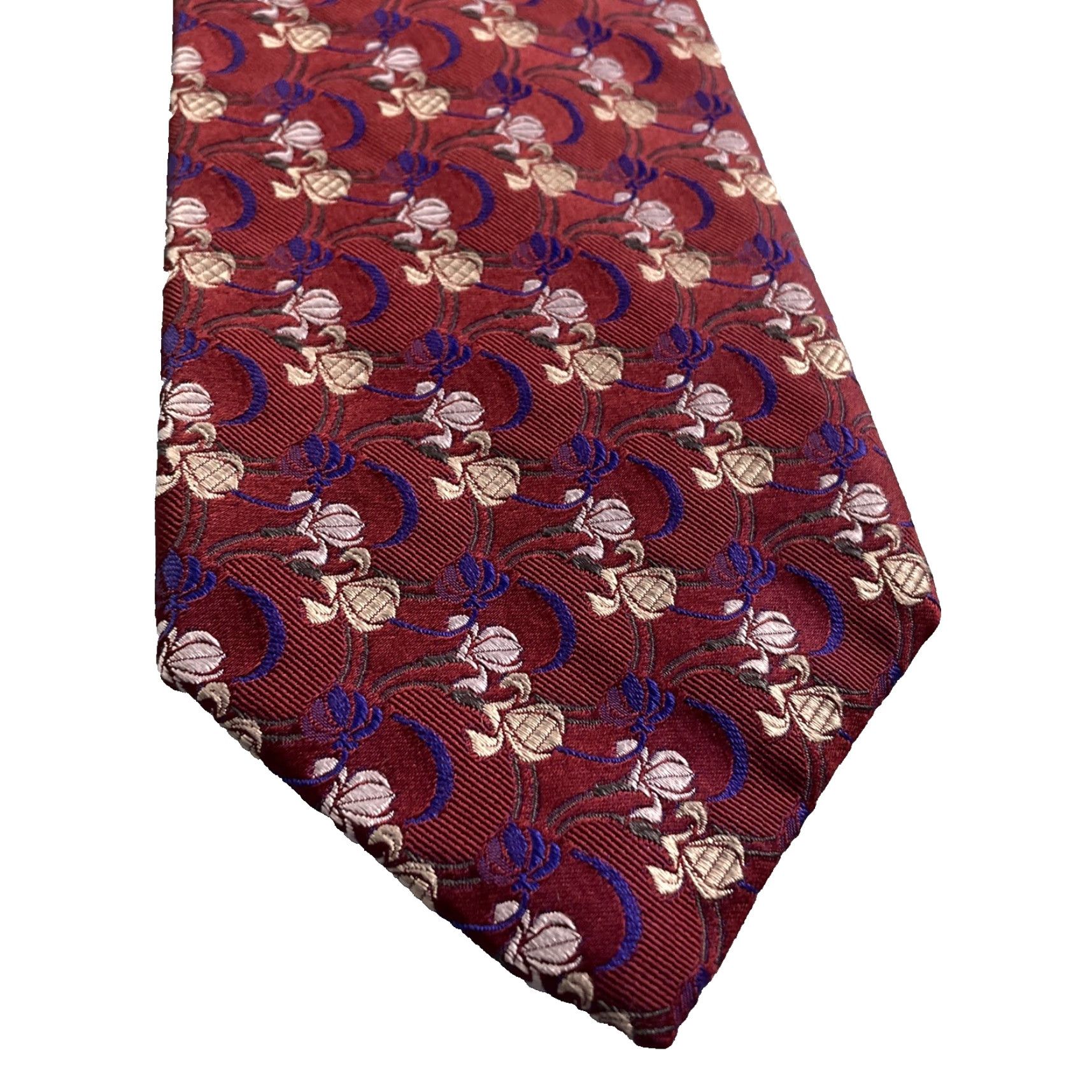 Robert Talbott VINTAGE Robert Talbott Best of Class Medallion Tie 100% Silk Made USA Red Blue Geometric Classic 57"-60" Men's Tie Size ONE SIZE - 7 Thumbnail
