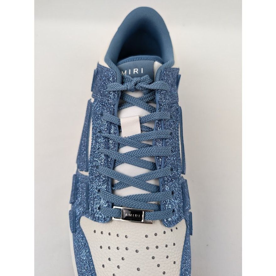 Amiri o1rshd1 Shimmer Skeleton Top Low Sneakers in White/Blue Size US 12 / EU 45 - 10 Thumbnail