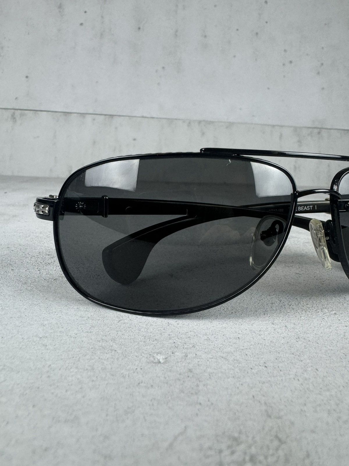 Chrome Hearts Rare Chrome Ebony Wood “The Beast I” Aviator Sunglasses Size ONE SIZE - 12 Thumbnail