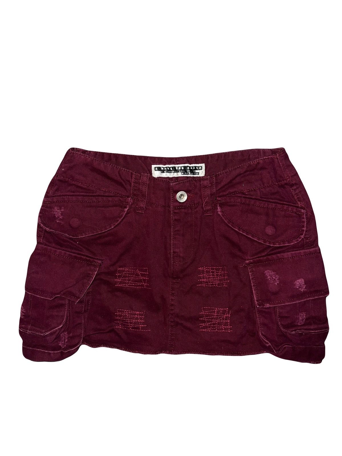 Japanese Brand Dark Purple cargo pocket mini skirt ☮️🖤 Size 26" / US 2 / IT 38 - 3 Thumbnail