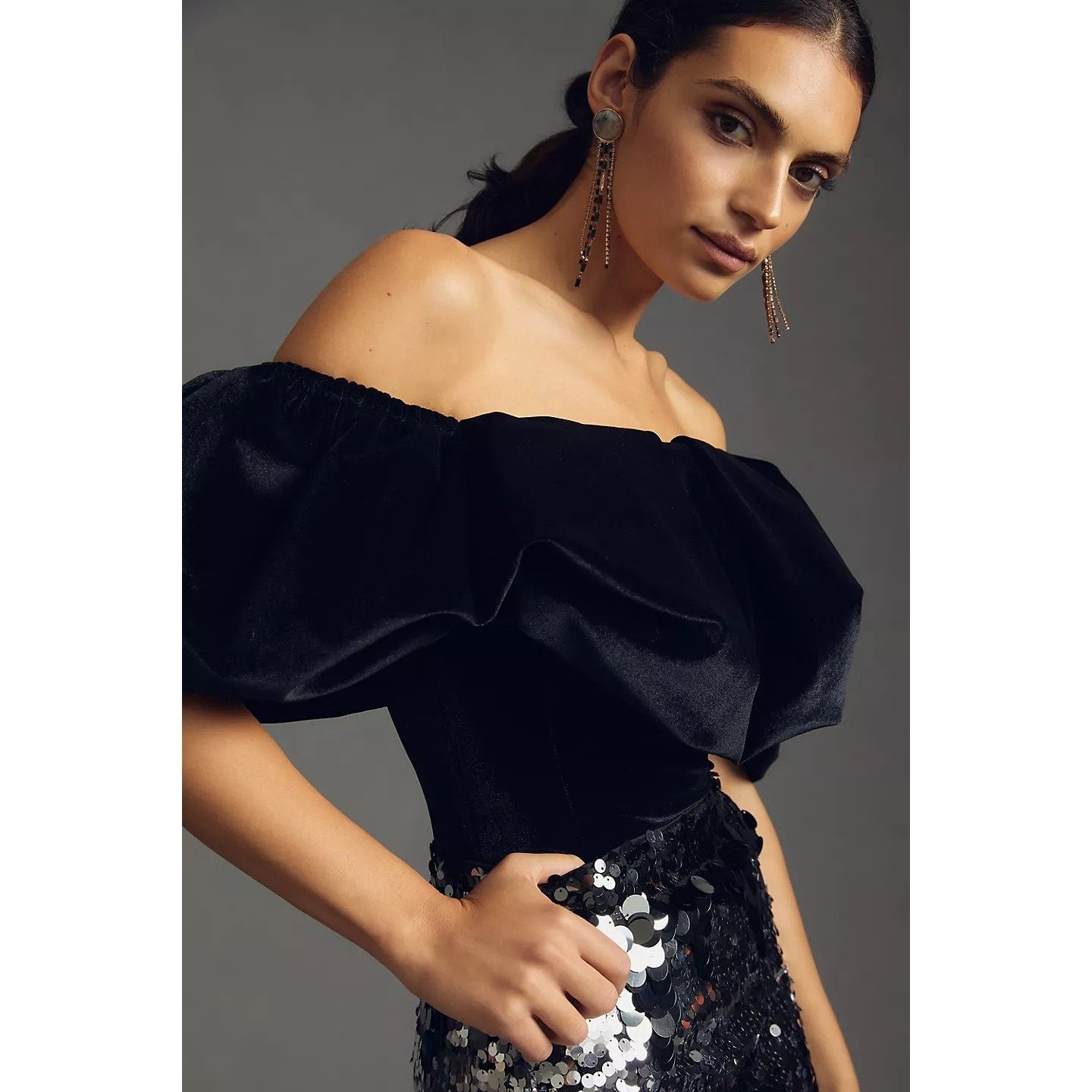 Anthropologie Anthropologie Hutch Velvet Corset Top $148 SIZE 0P Black Size XS / US 0-2 / IT 36-38 - 3 Thumbnail