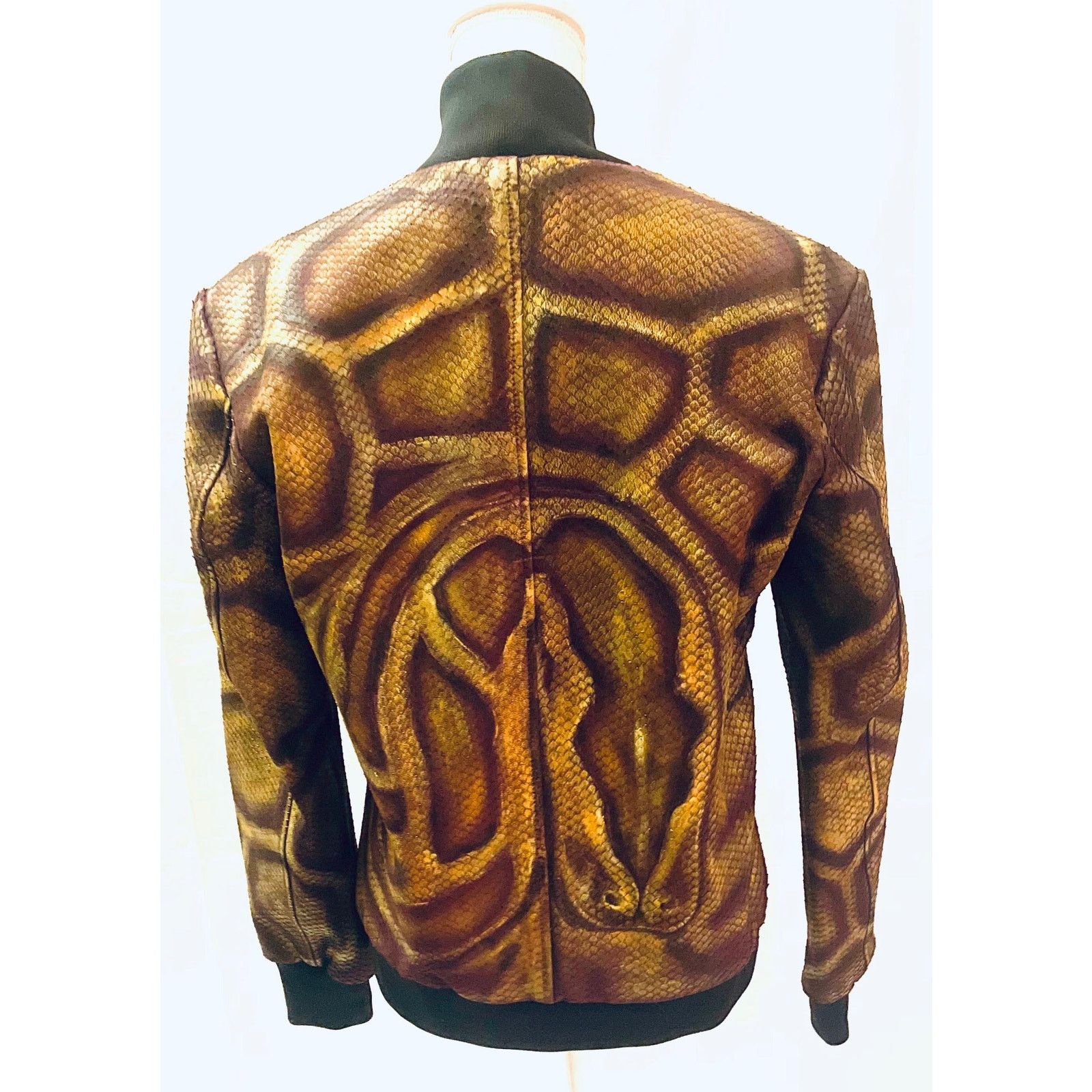 & Other Stories Jaden Hand-Painted Embossed Snake Leather Jacket Size US L / EU 52-54 / 3 - 2 Thumbnail