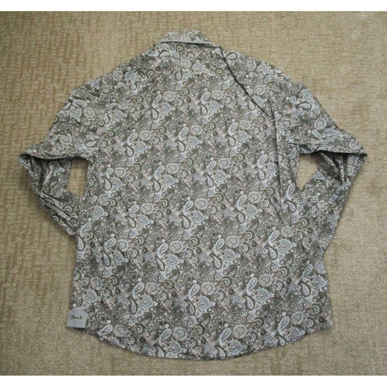 Vintage Johnny D Button-Up Shirt Men XL Blue Paisley Western Cowboy Long Sleeve Size US XL / EU 56 / 4 - 3 Thumbnail