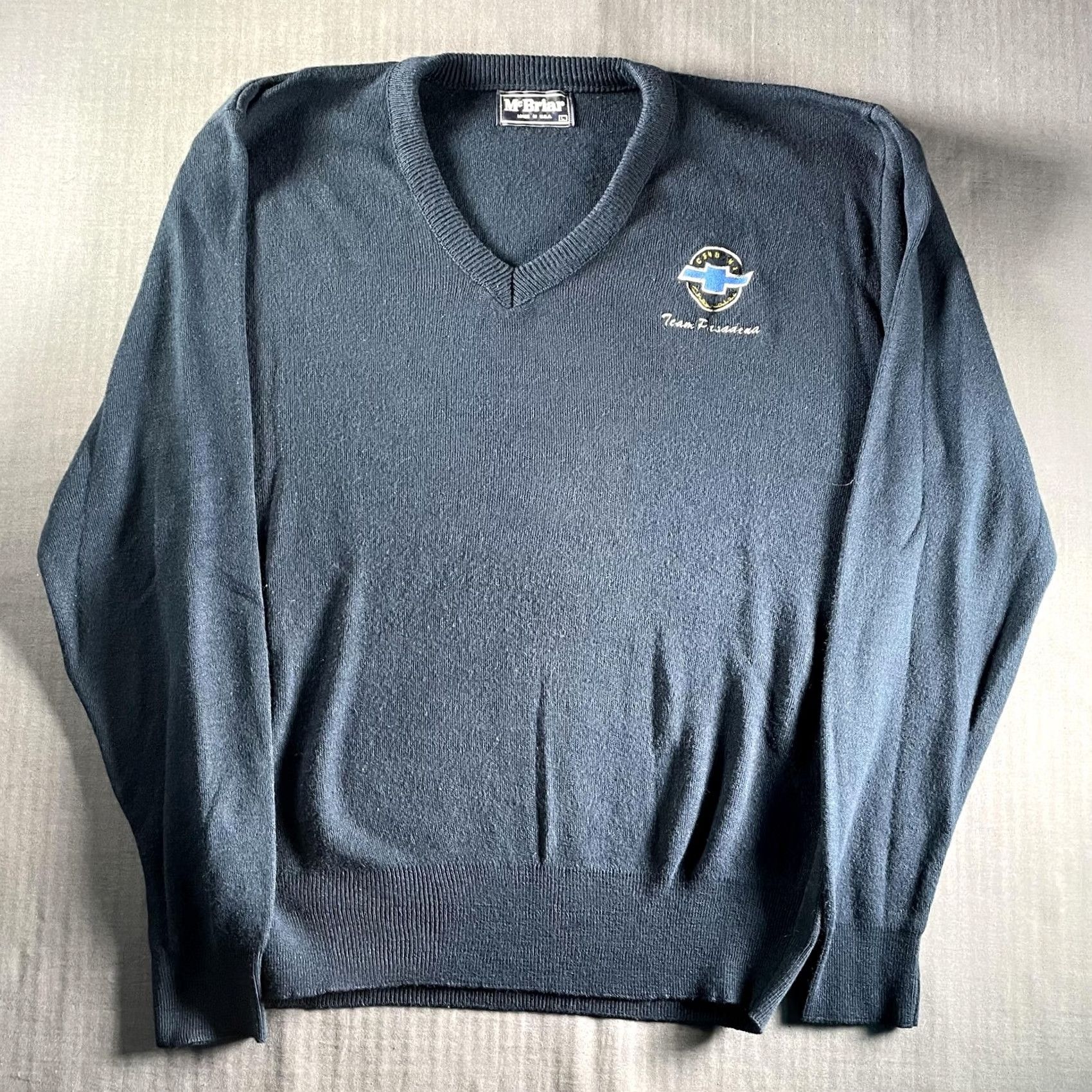 Vintage VINTAGE Chevrolet Sweater Mens L Blue Team Pasadena Pullover Acrylic USA 90s Size US L / EU 52-54 / 3 - 4 Thumbnail