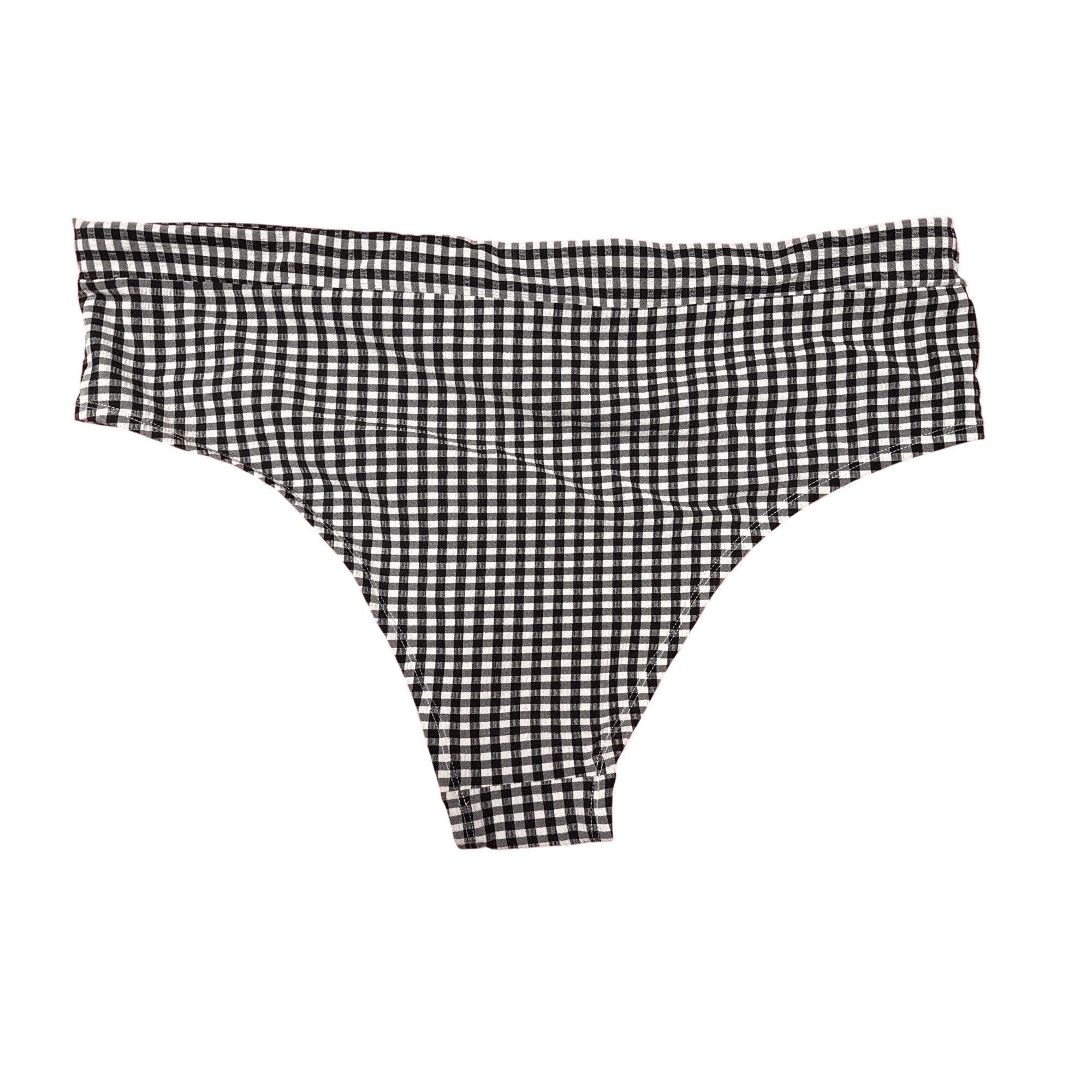 Other Black & White Gingham High-Waist Bikini Bottoms By Xhilarati Size ONE SIZE - 3 Thumbnail