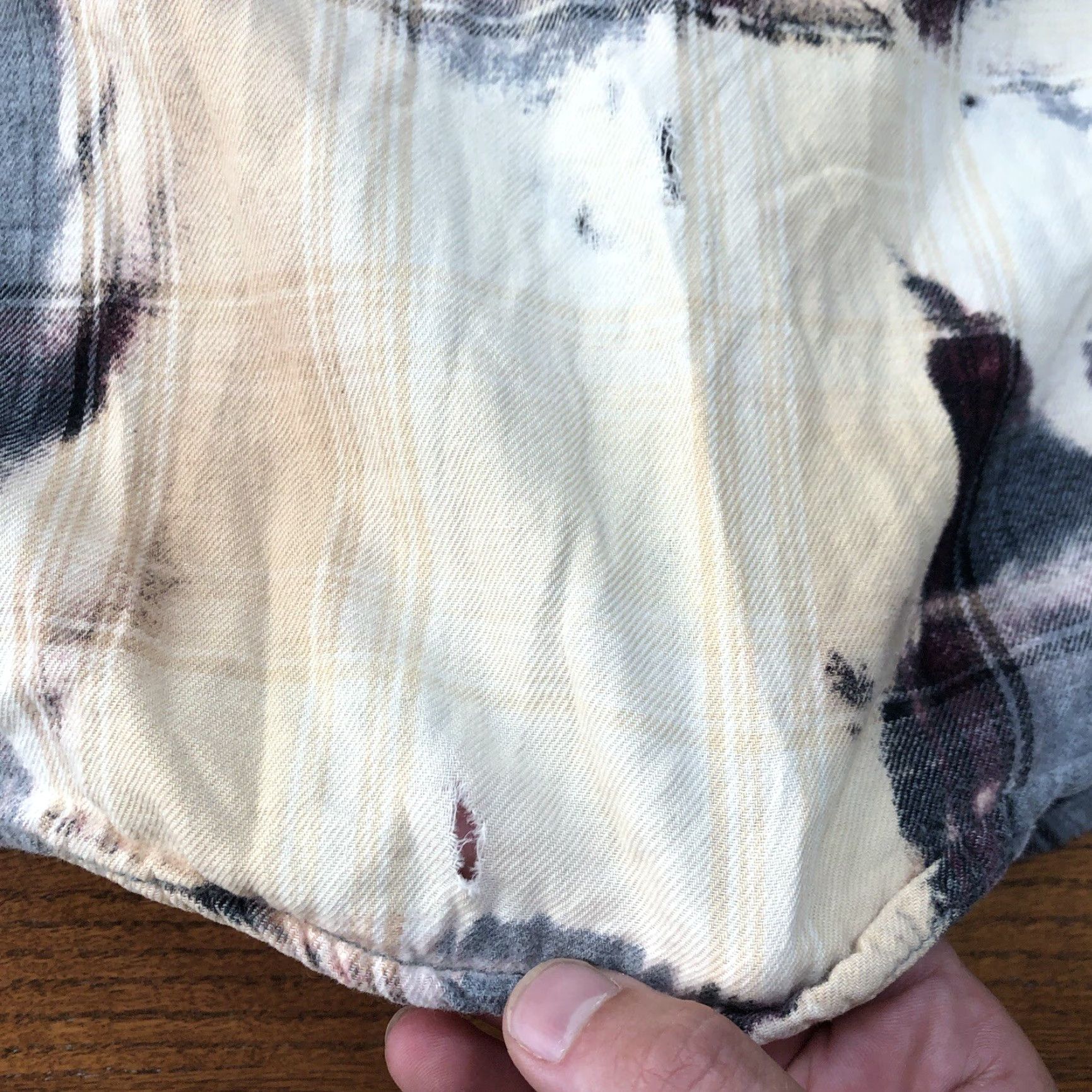 Faded Glory Faded Glory Flannel Biker Skeleton Tie Dye Acid Wash Plaid Shirt Mens S Brown Size US S / EU 44-46 / 1 - 7 Thumbnail