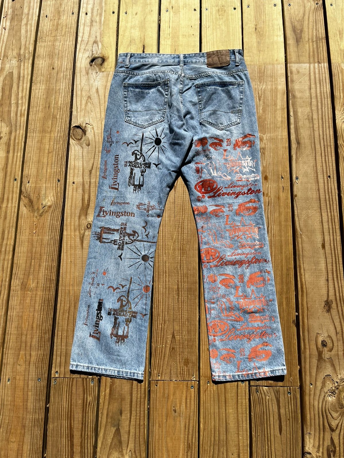 Other Custom Crazy Sample Print Jeans Size US 34 / EU 50 - 2 Thumbnail