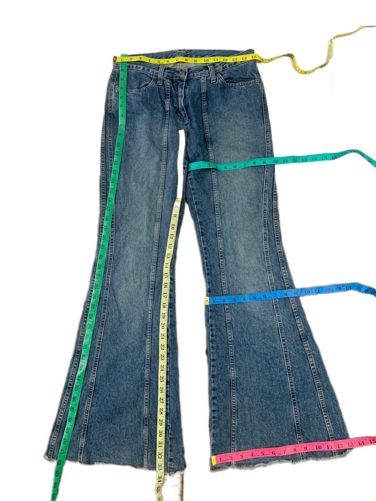 If Six Was Nine SUPER FLARE UNITED COLORS OF BENETTON JEANS RARE DESIGN Size US 30 / EU 46 - 11 Thumbnail