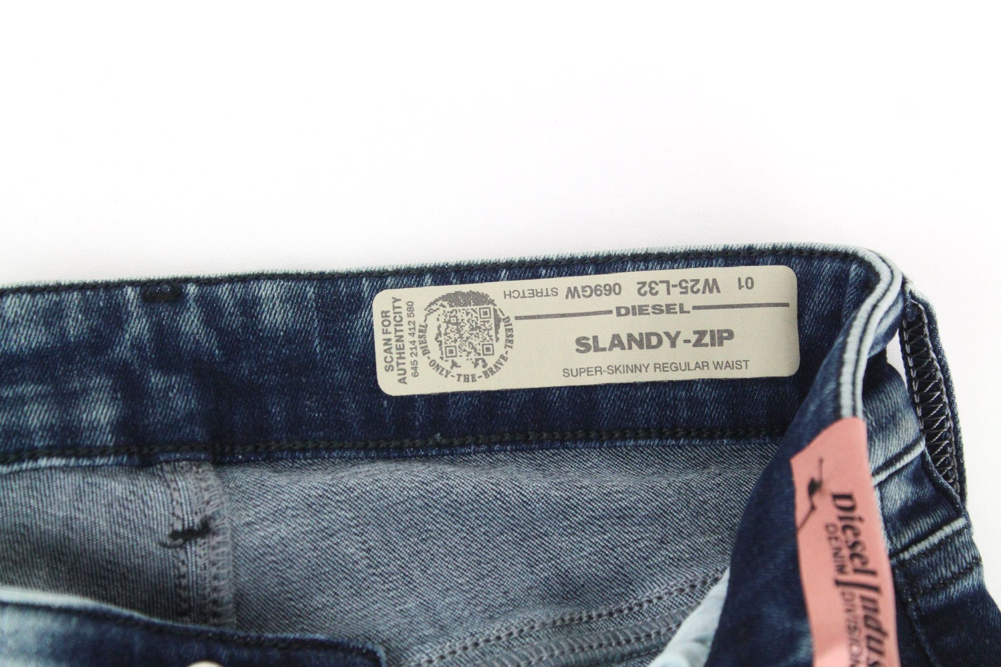 Diesel SLANDY-ZIP 069GW W25/L32 Mid Blue Jeans 71078 Size 25" / US 0 / IT 36 - 6 Thumbnail