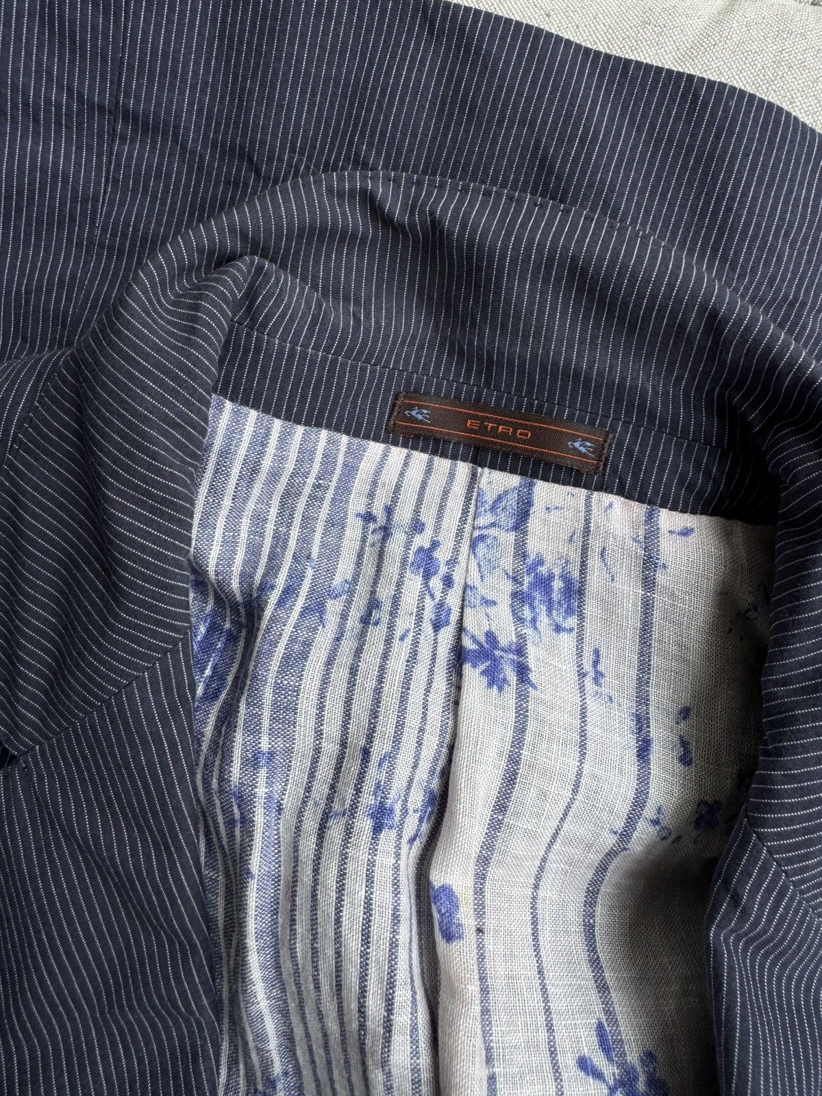 Etro Etro Navy Striped cotton Blazer Size 52 italy Size 52R - 9 Thumbnail