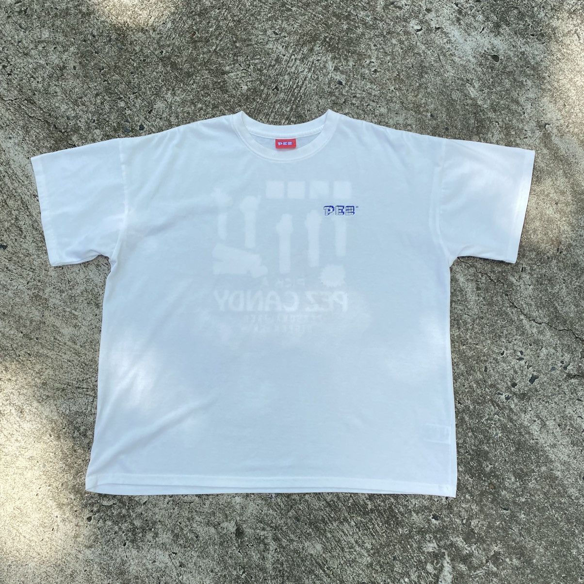 Designer × Vintage PES White Tee with Blue Logo Embroidery & Graphic Back Print Size US XXL / EU 58 / 5 - 2 Thumbnail
