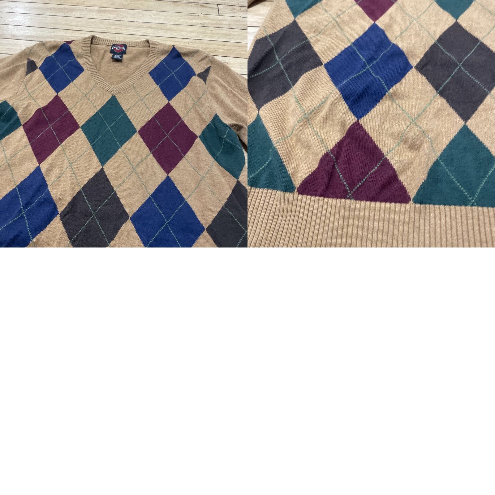 Vintage VINTAGE Nick Danger Sweater Men S Argyle/Diamond 90s Cosby Tan Green Blue Red Academia Size US S / EU 44-46 / 1 - 11 Thumbnail