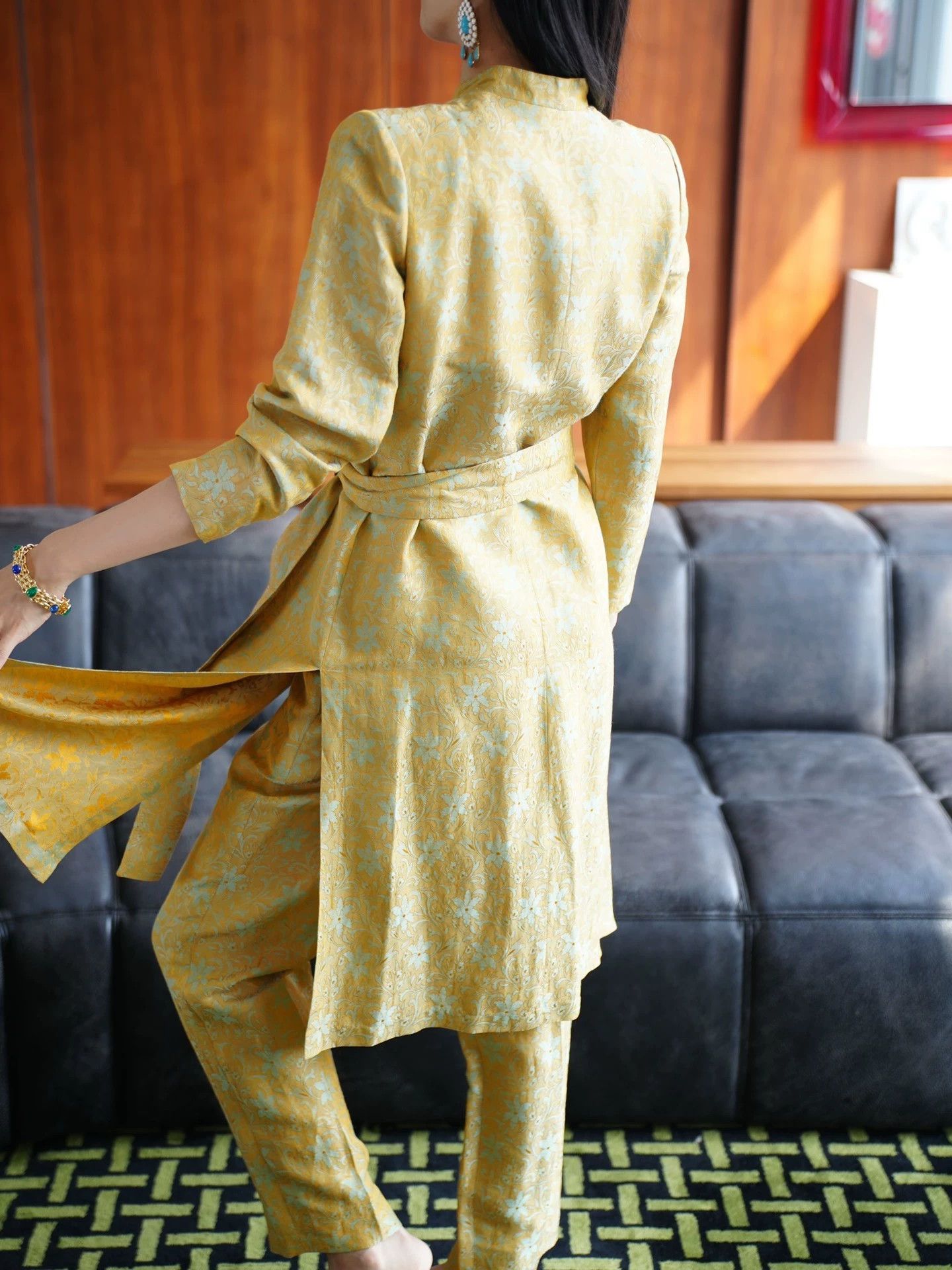 Yves Saint Laurent YSL Rive Gauche 1998 Runway Silk-Linen 3-Piece Set Size XS / US 0-2 / IT 36-38 - 4 Thumbnail