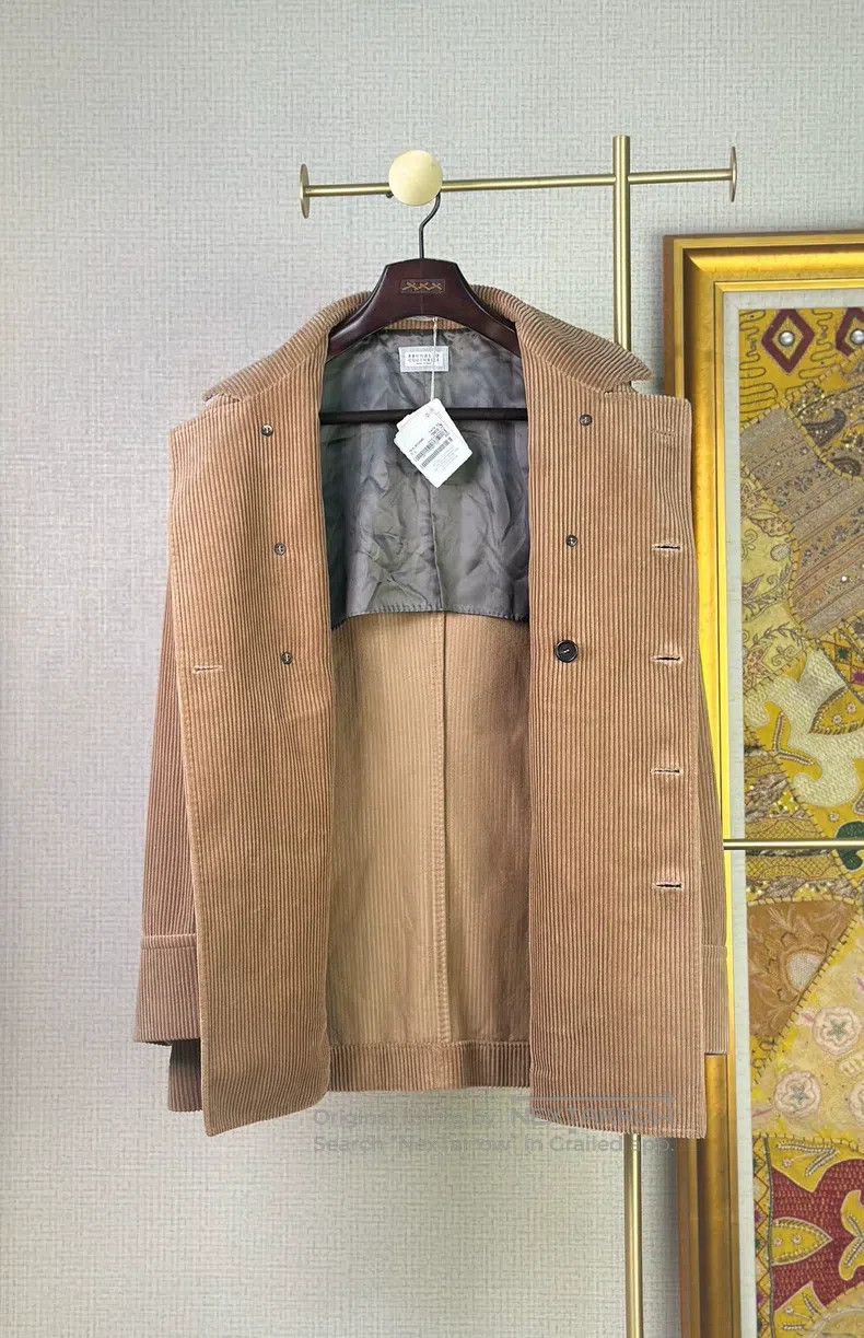 Other Brunello Cucinelli Cashmere Corduroy Double-breasted Coat Size US L / EU 52-54 / 3 - 4 Thumbnail