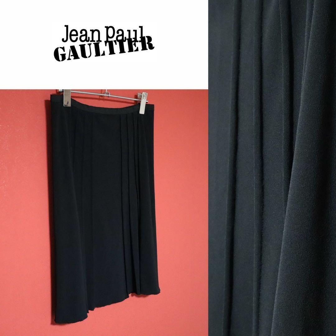 Jean Paul Gaultier Femme 90s Black Drape Midi Skirt Size 40, Women's (Size 28)