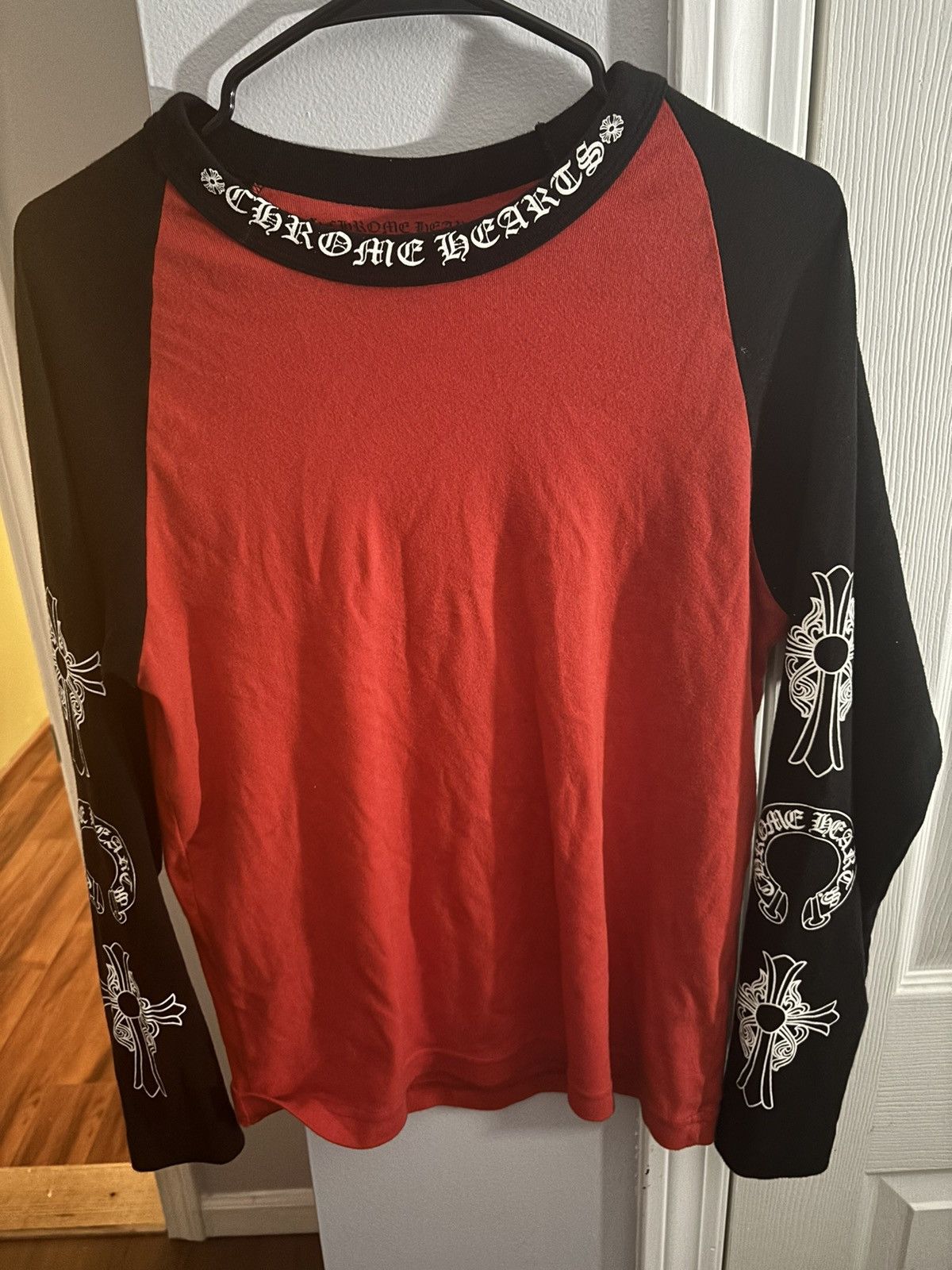 image of Chrome Hearts Baseball Tee in Red, Men's (Size Medium)