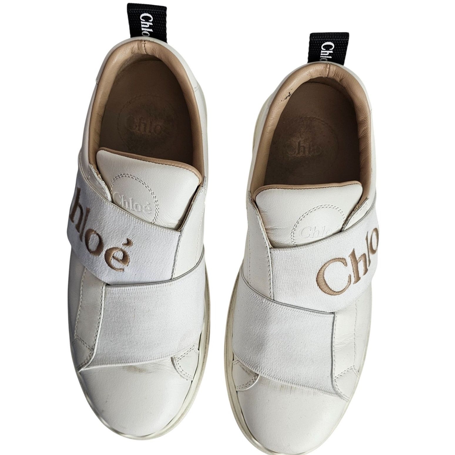 Chloe Chloé Lauren logo-strap leather slip-on sneaker Size US 5 / IT 35 - 1 Thumbnail