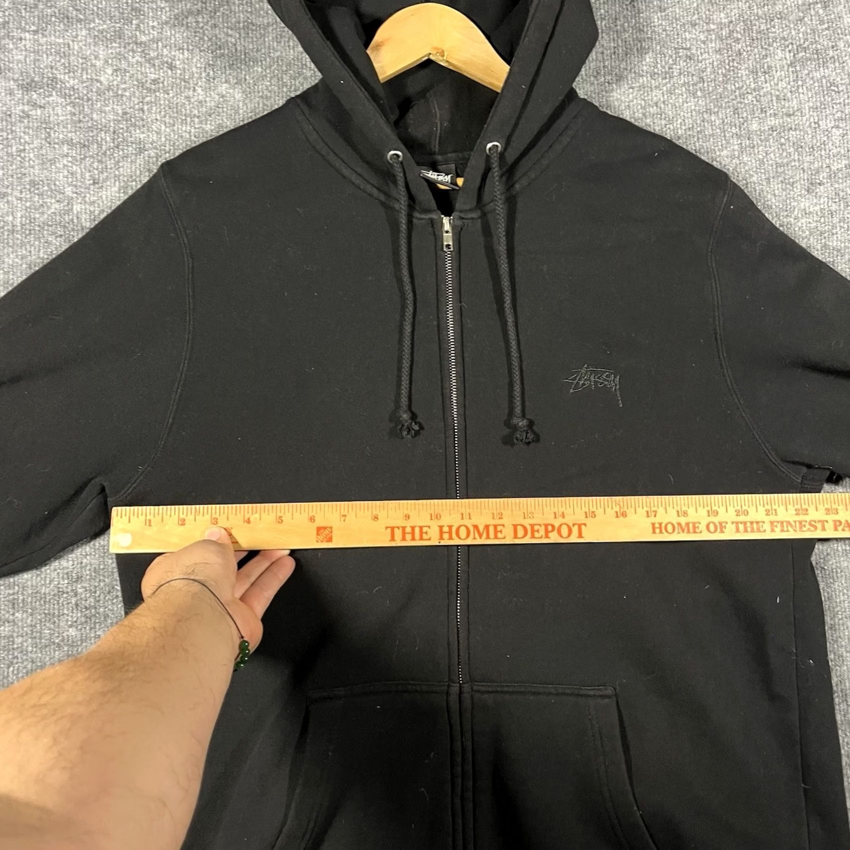 Spell Stussy Hoodie Mens XL Black Zip Embroidered Spell Out Graphic Vtg Size US XL / EU 56 / 4 - 7 Thumbnail