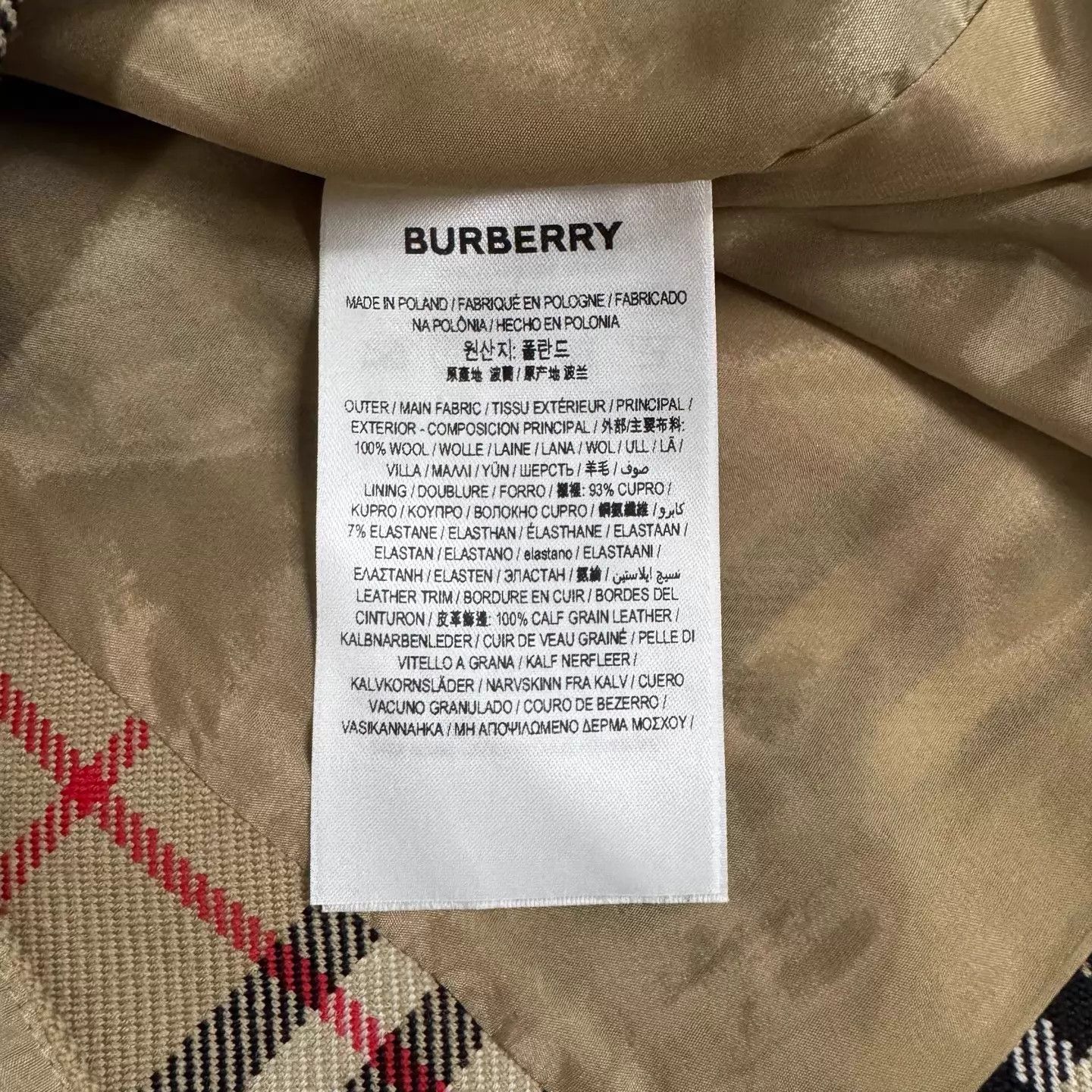 Burberry Burberry Check Leather Trim Midi Skirt 34 Size 24" / US 00 / IT 34 - 6 Thumbnail