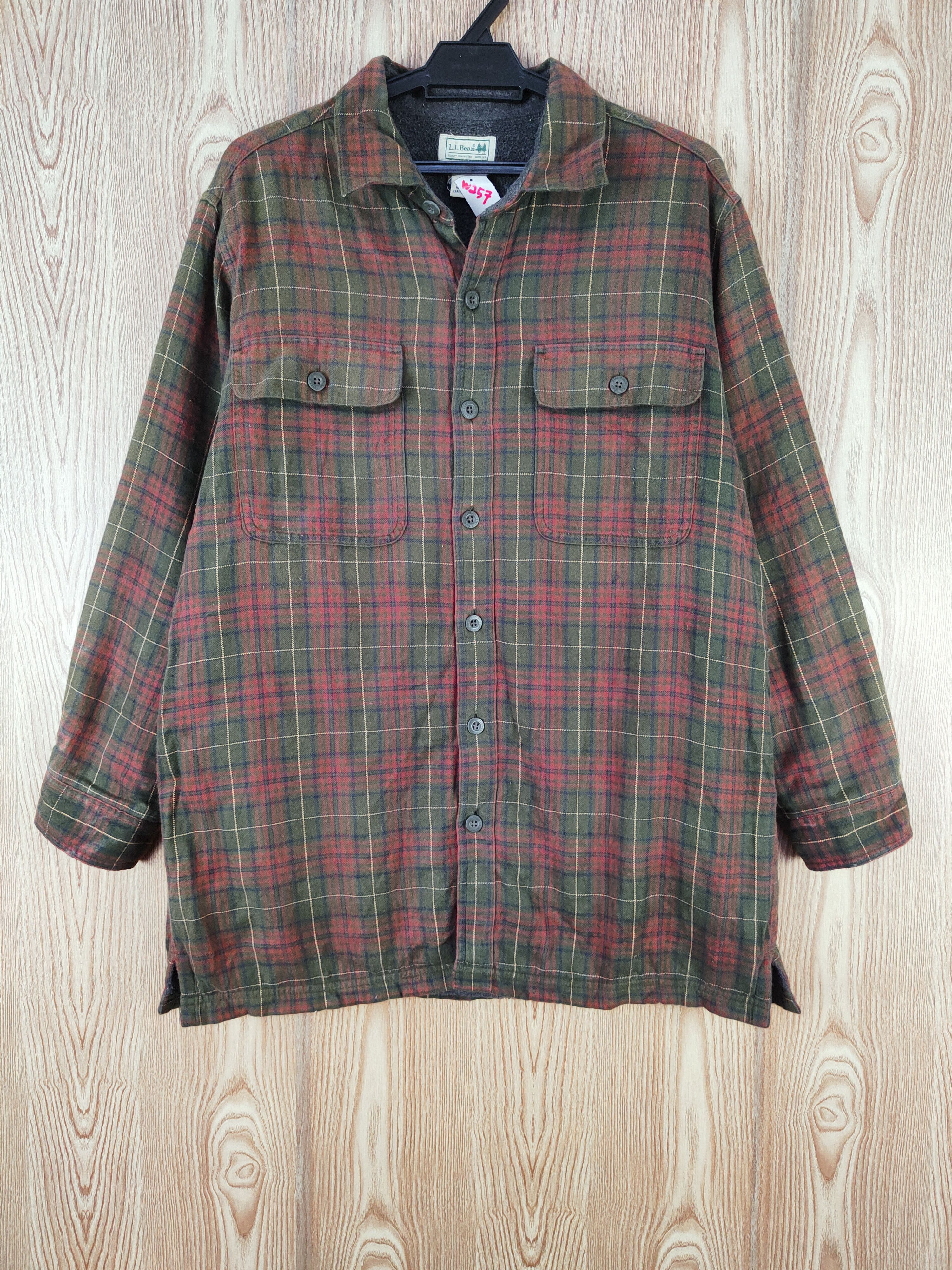 Japanese Brand × L.L. Bean L.L.Bean Olive Red Button checkered jacket #W259 Size US M / EU 48-50 / 2 - 1 Thumbnail